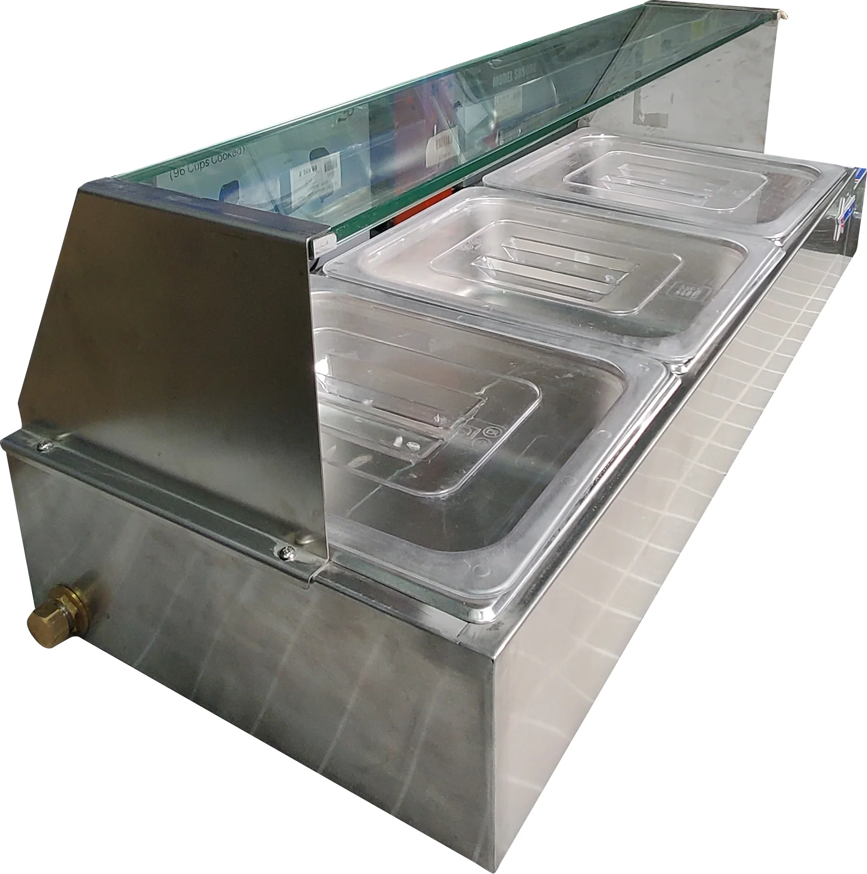 Omcan - 57" Bain Marie Food Warmer (TB-5) - 5 Half Size Pans - 48805 - Image 5