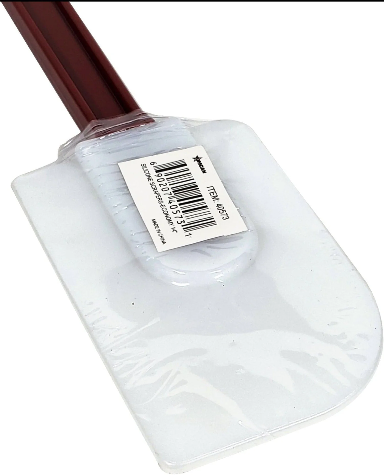 Silicone Scraper - 14" Flat Blade - High Heat Red Handle - Image 2