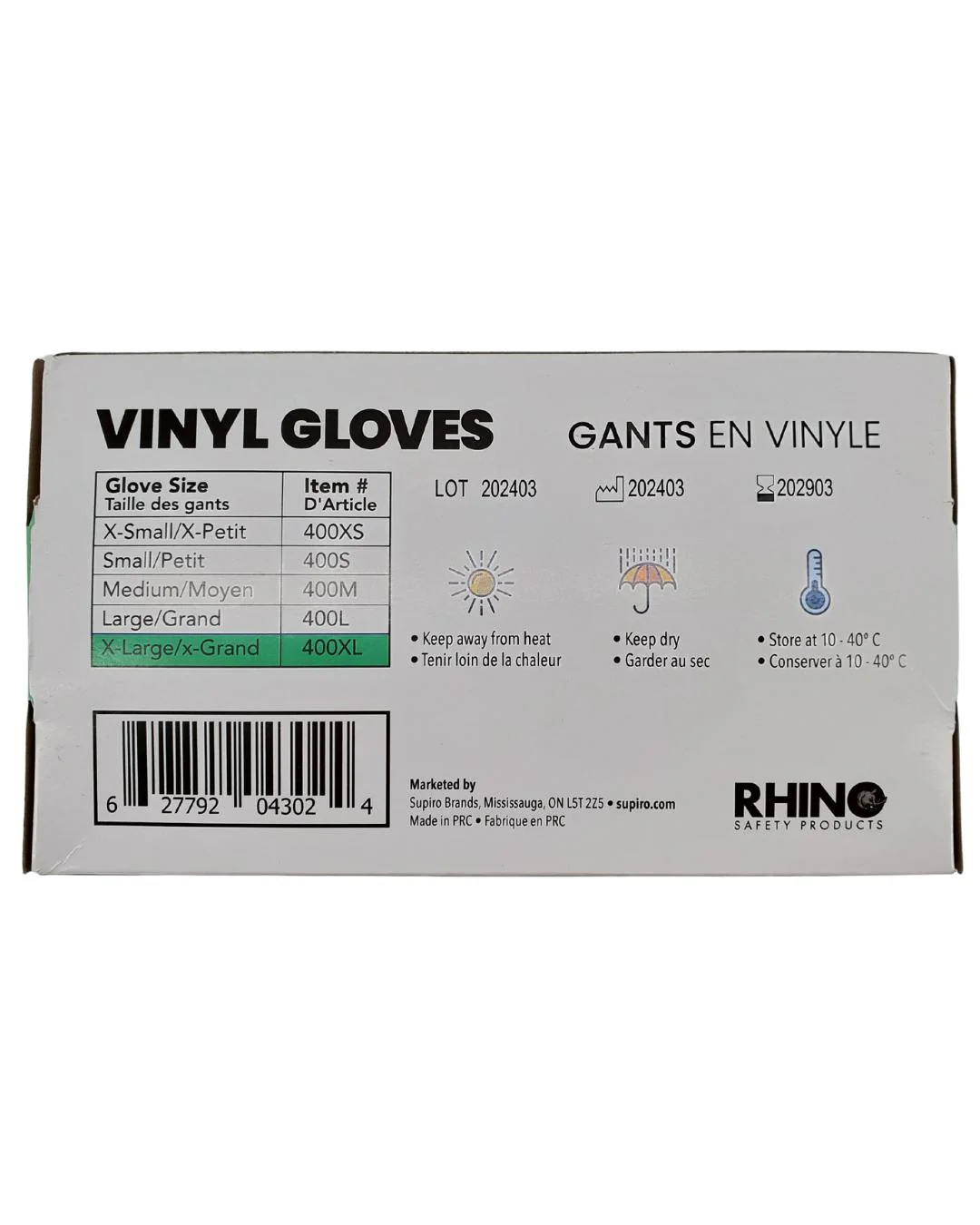 Rhino - VC4 - Clear Vinyl Gloves - Extra Large - 400XL - Image 10