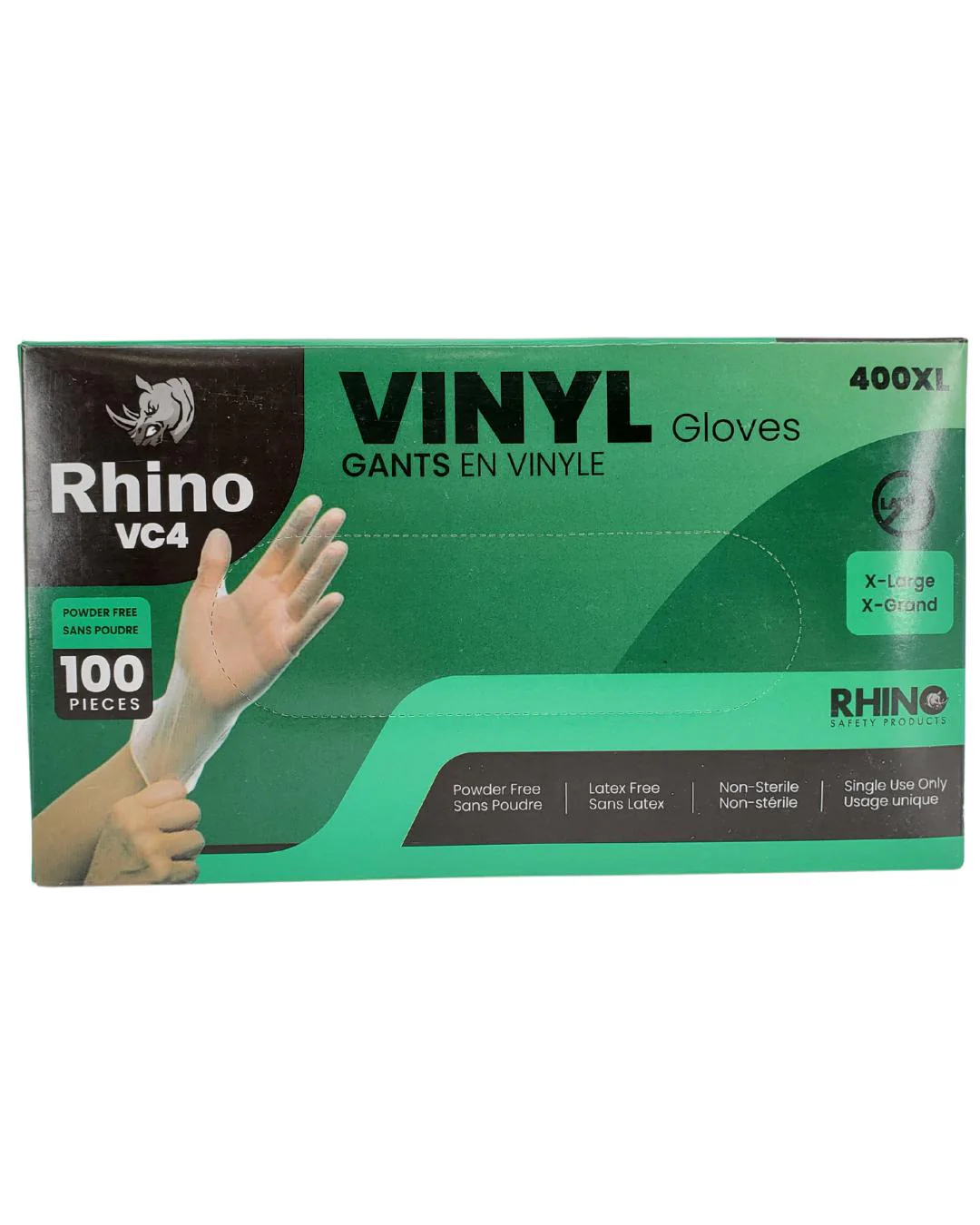 Rhino - VC4 - Clear Vinyl Gloves - Extra Large - 400XL - Image 9