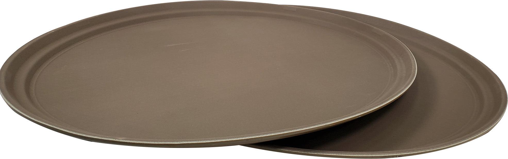 Oval 20" x 25" - Non-Slip Server's Tray - 2500CT - Brown - Image 2