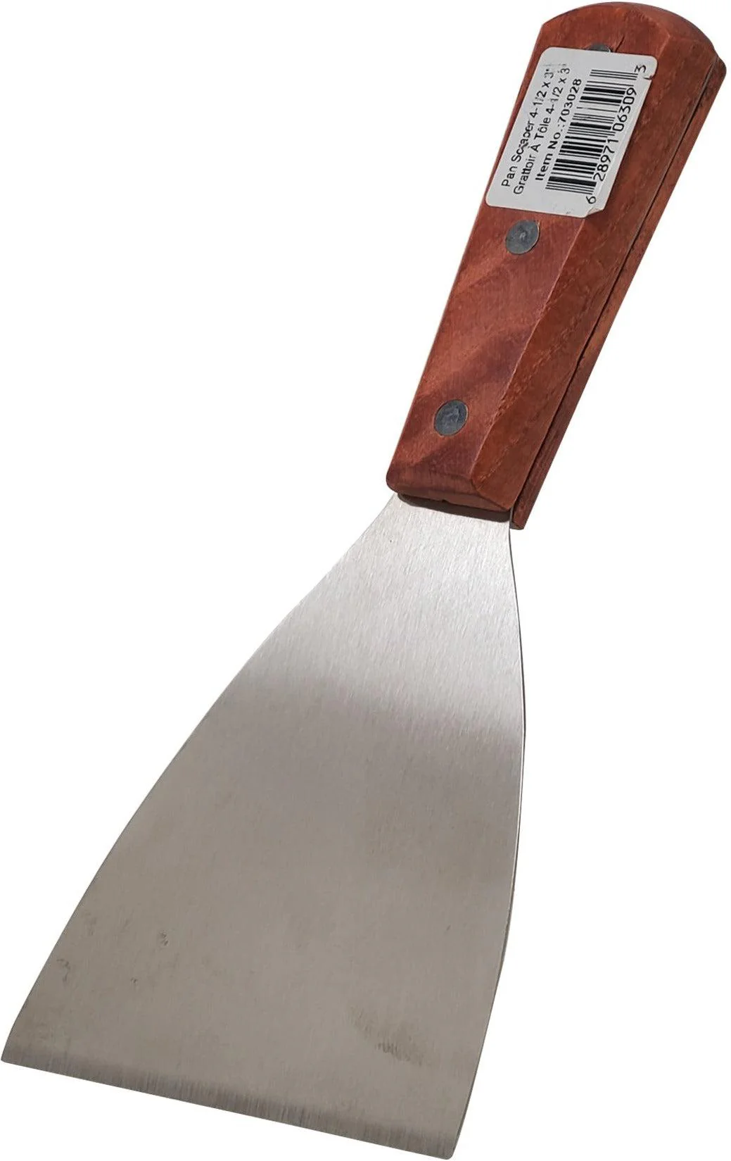 Pan Scraper 4.5" x 3" - Wood Handle - SAG703028 - Image 3