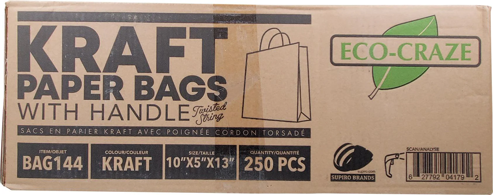 Eco-Craze - 10x5x13 Kraft Paper Bag - Twisted Handle - Image 5