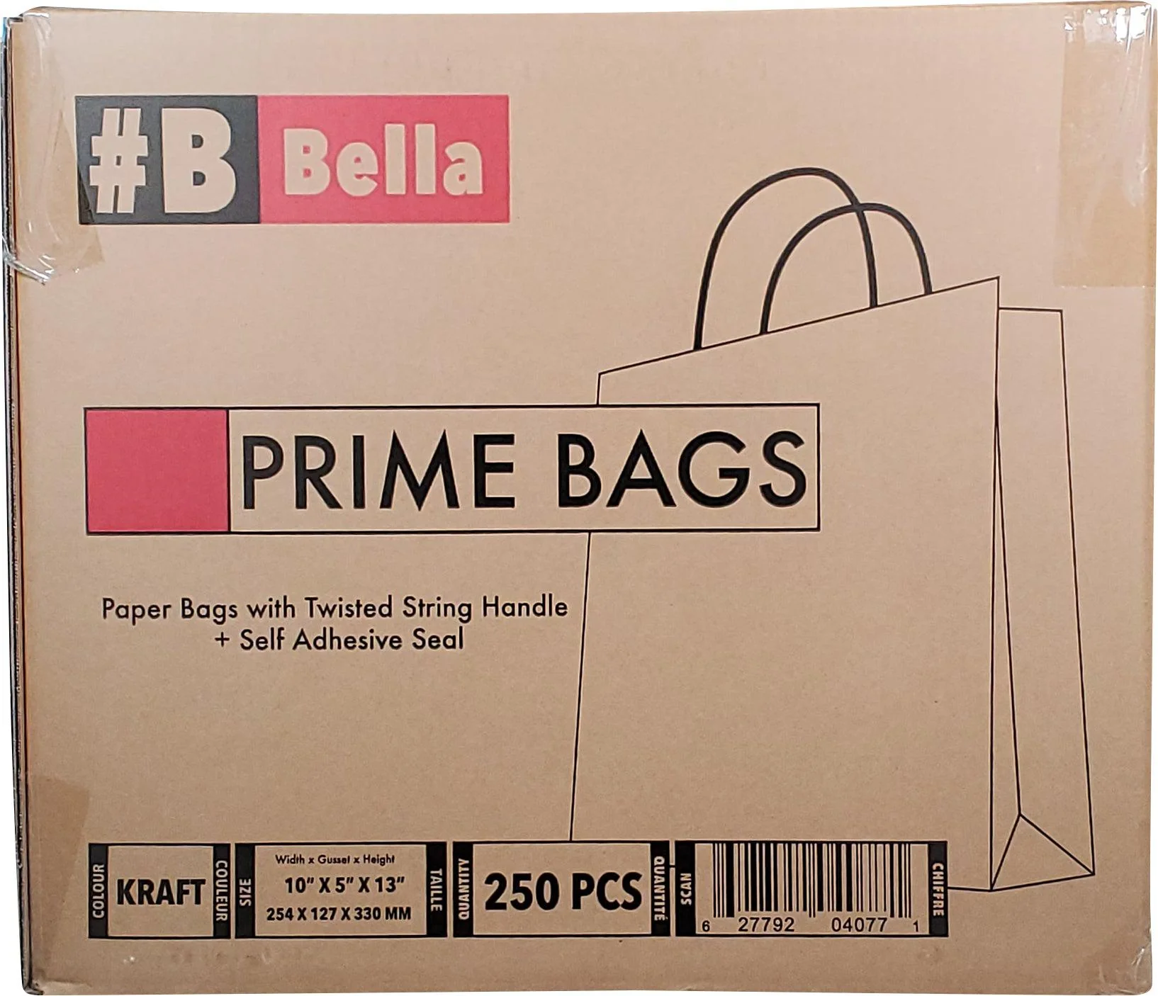 Prime Bags - Bella - Self Adhesive Paper Bags with Twisted Handles - 10x5x13 - Image 4