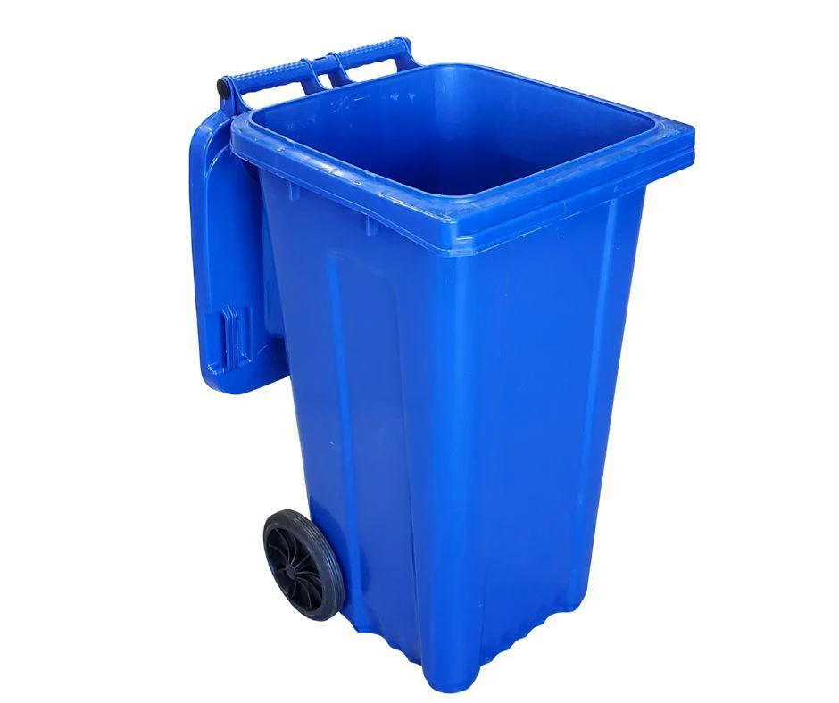 XC - 120L Blue Plastic Recycle Container w/Lid - Image 3