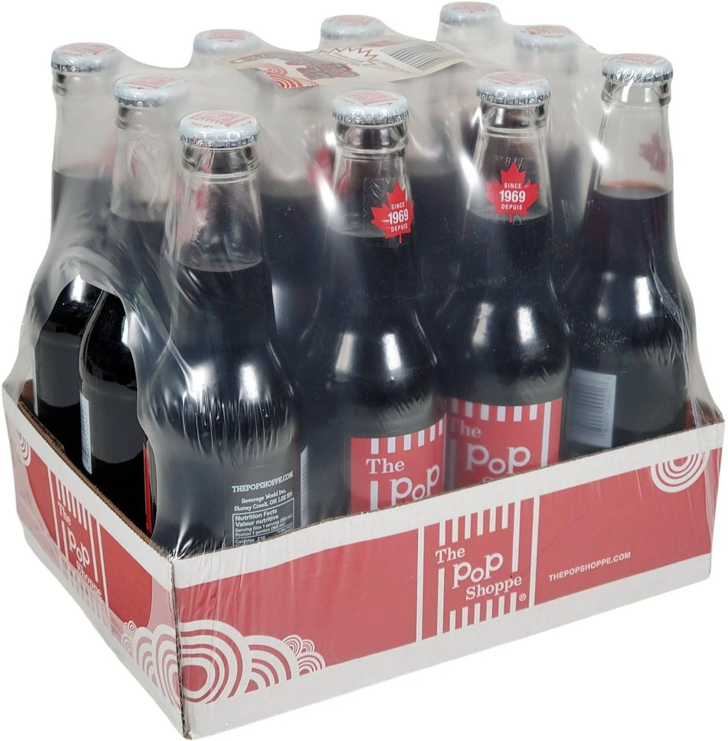 Pop Shoppe - Black Cherry Soda - Glass Bottle - Image 2