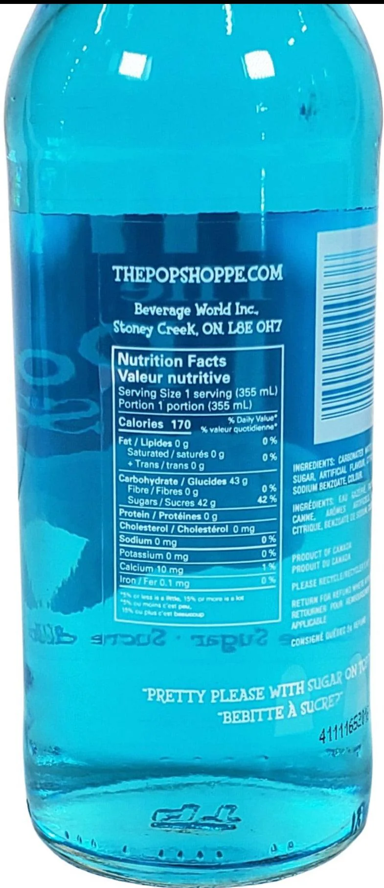 Pop Shoppe - Cotton Candy Soda - Glass Bottle - Image 3