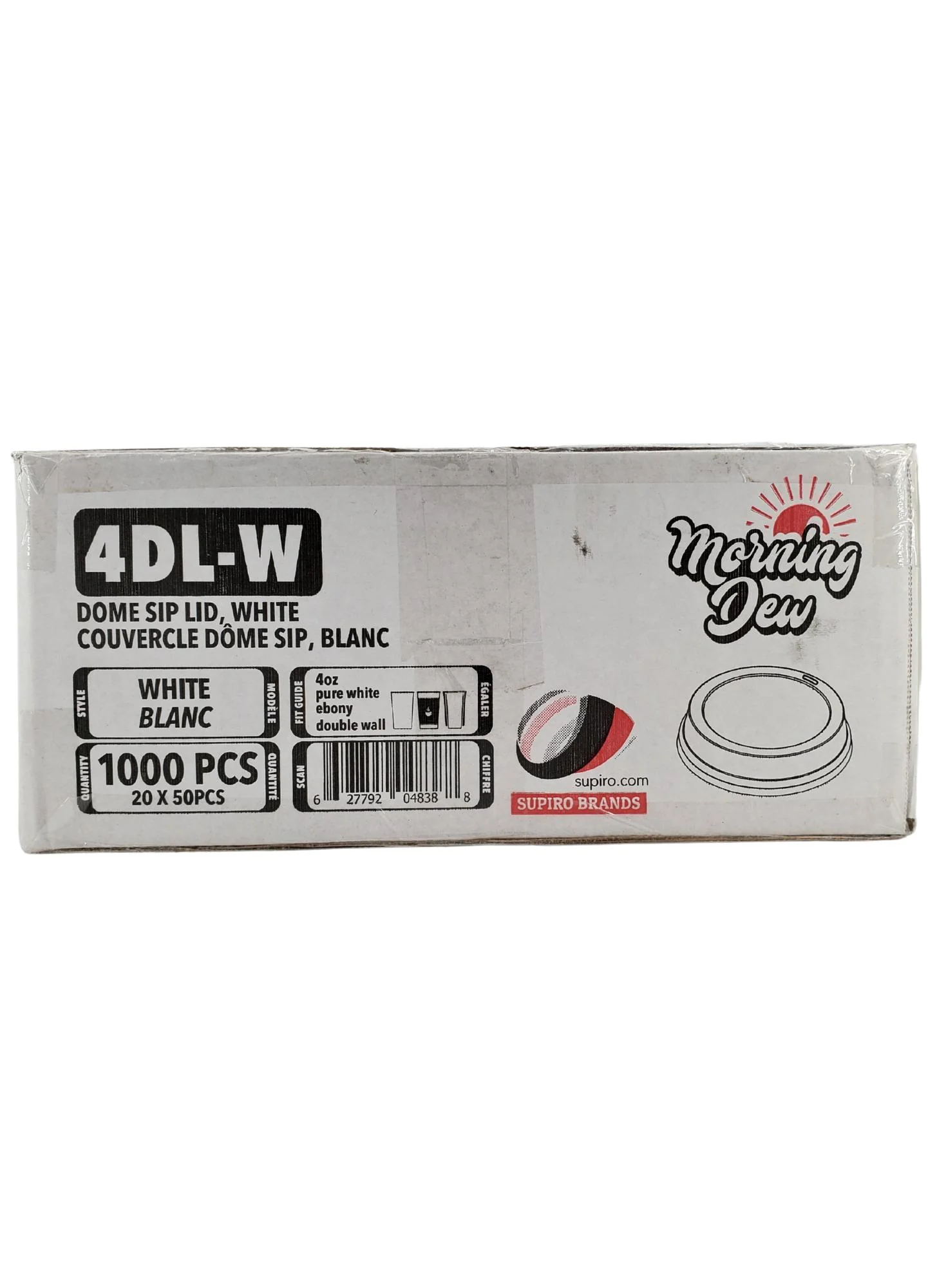 Morning Dew - Dome Sip Lid for 4 oz Hot Paper Cups - White - 4DL-W - Image 13