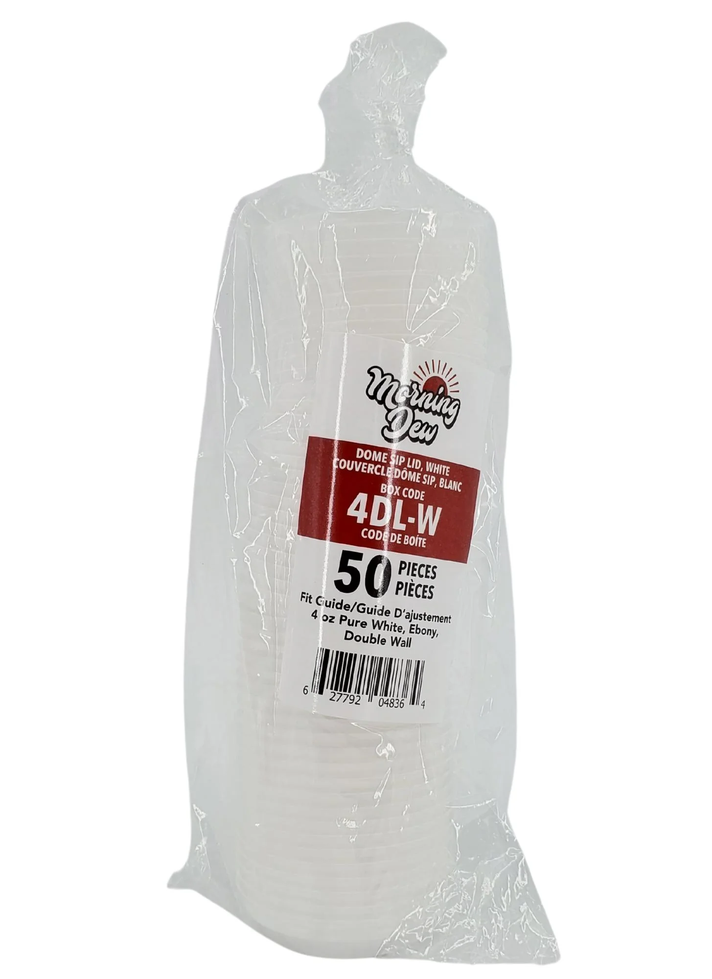 Morning Dew - Dome Sip Lid for 4 oz Hot Paper Cups - White - 4DL-W - Image 4