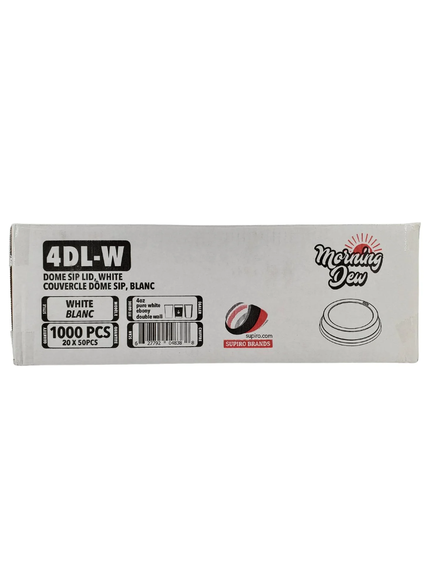 Morning Dew - Dome Sip Lid for 4 oz Hot Paper Cups - White - 4DL-W - Image 7