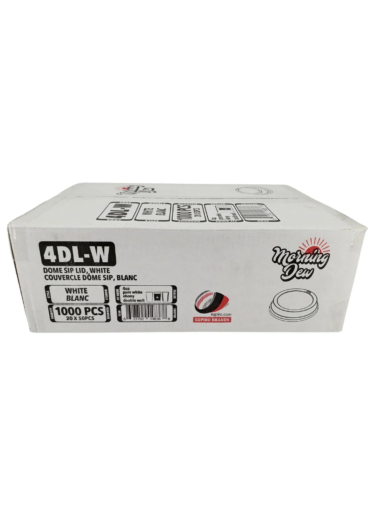 Morning Dew - Dome Sip Lid for 4 oz Hot Paper Cups - White - 4DL-W - Image 9