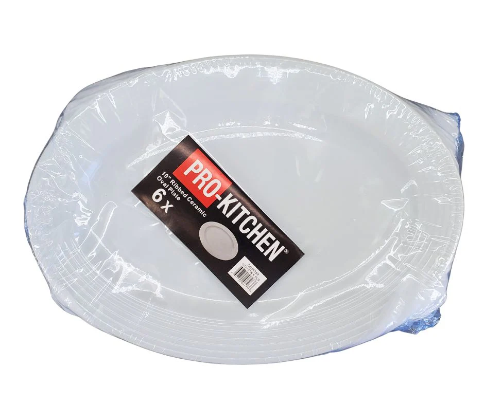 CLR - Pro-Kitchen - 10" Ribbed Ceramic Oval Plate - Image 3