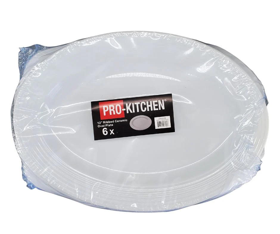 CLR - Pro-Kitchen - 12" Ribbed Ceramic Oval Plate - Image 3