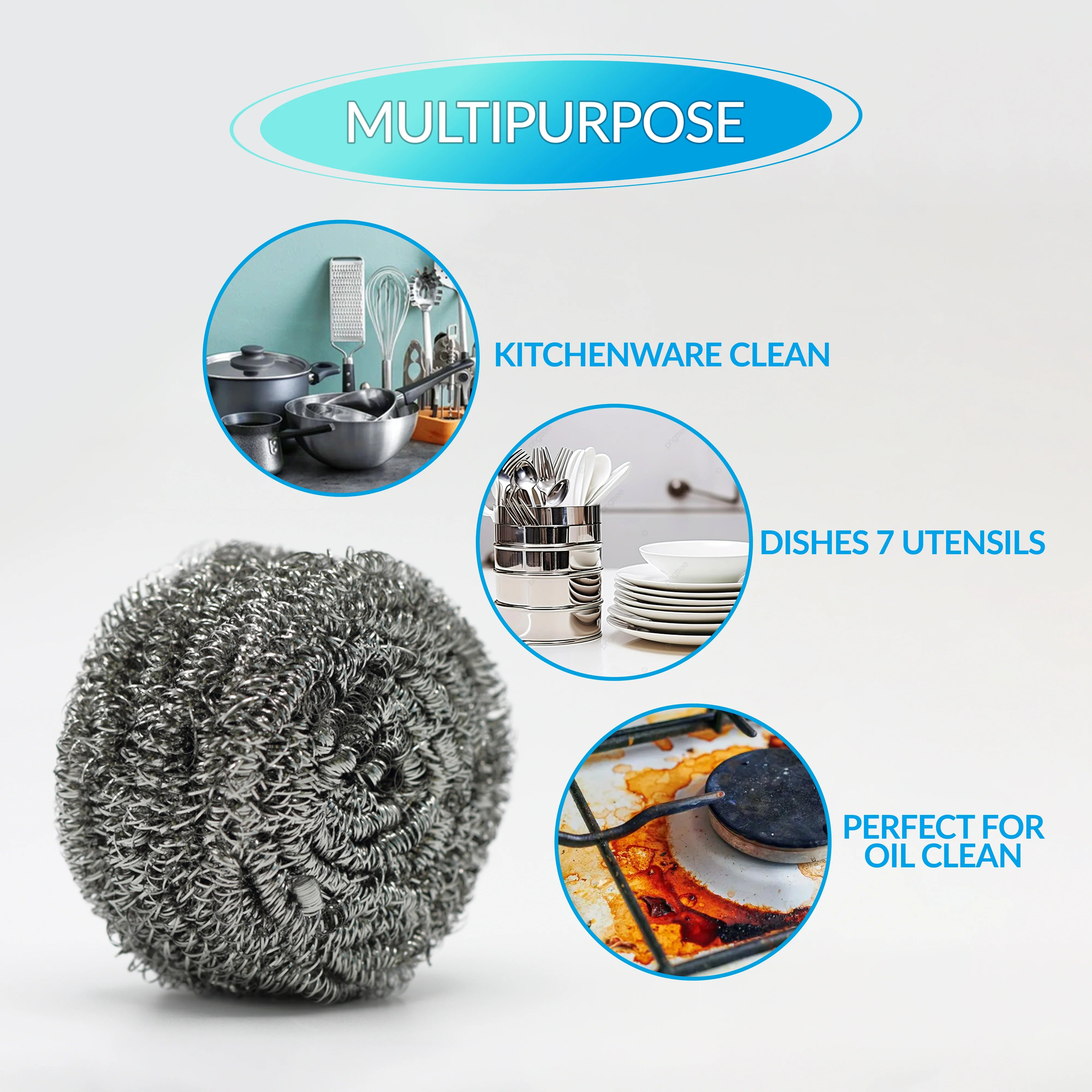 Pro-Kitchen - 50g Steel Wool Scrubber - DH-A2-18 - Image 6