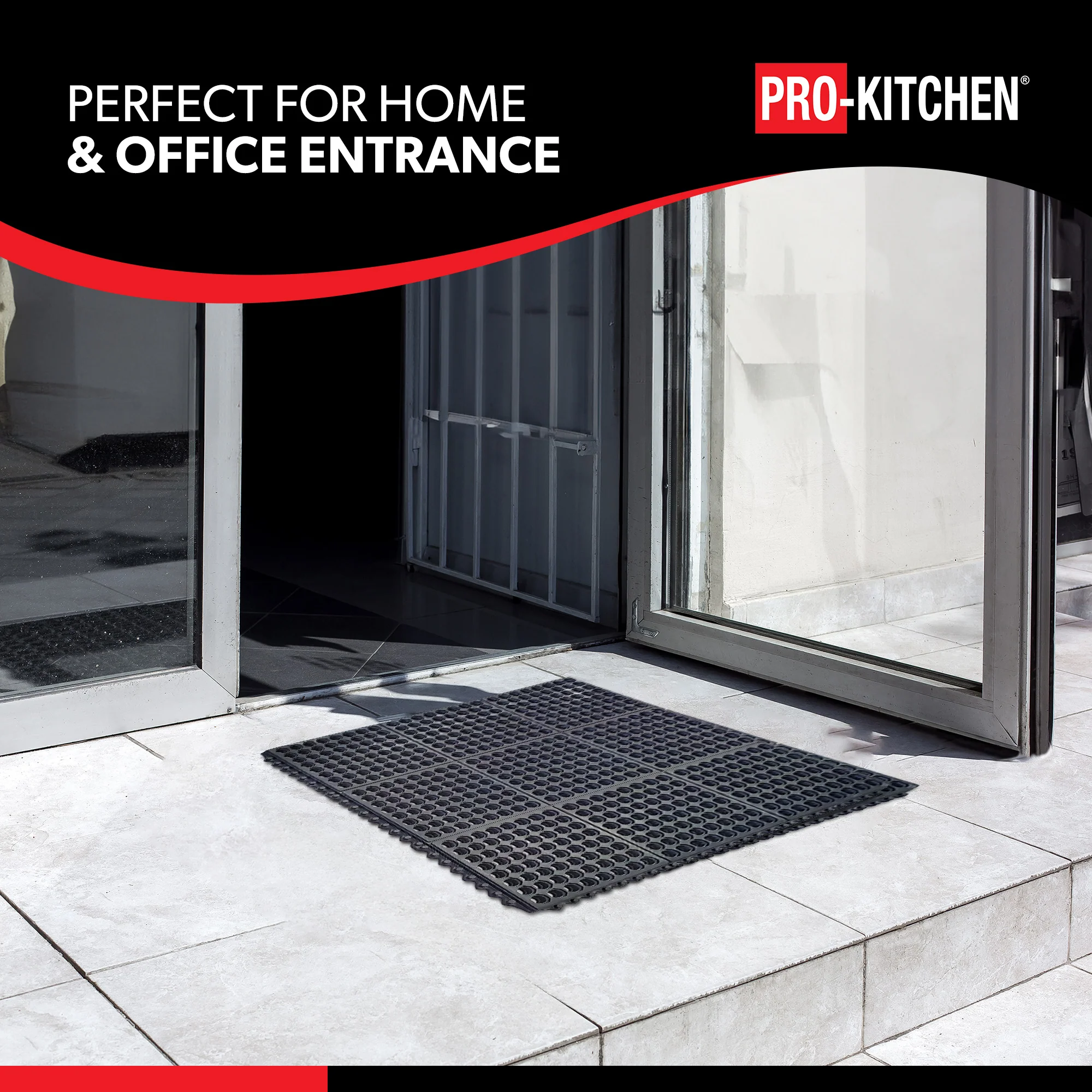 Pro-Kitchen - Black Rubber Anti-Fatigue Mat - 36''X36'' - Image 6