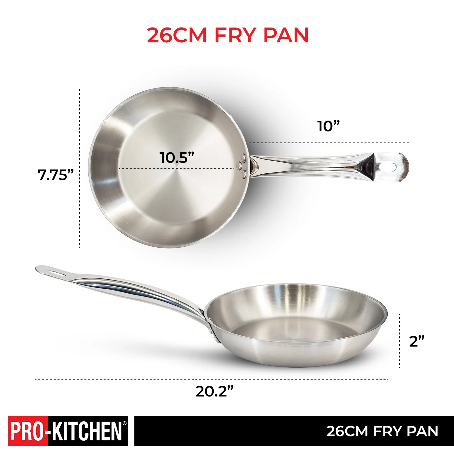 Pro-Kitchen - 26cm Fry Pan SS - Image 4