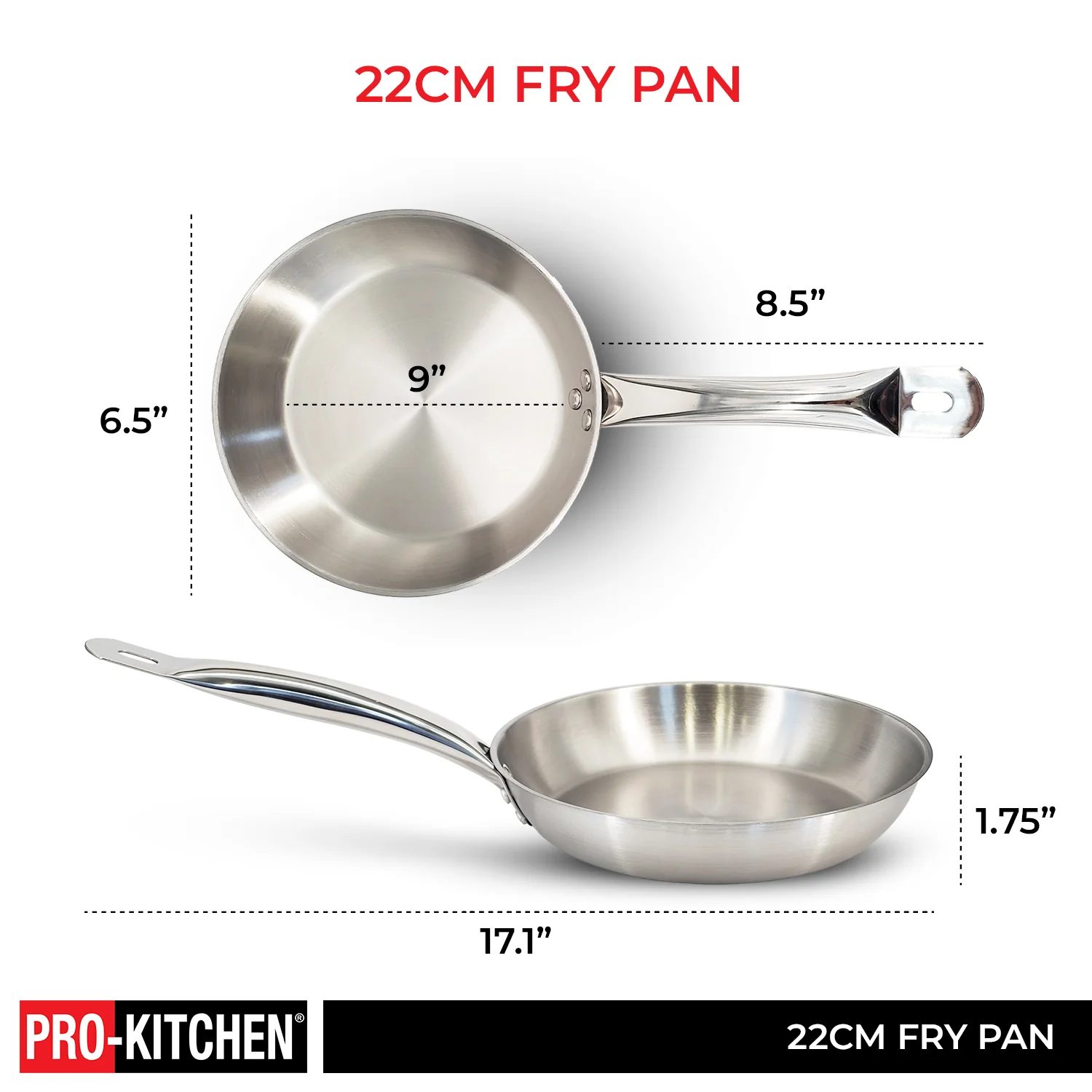 Pro-Kitchen - 22cm Fry Pan SS - Image 4