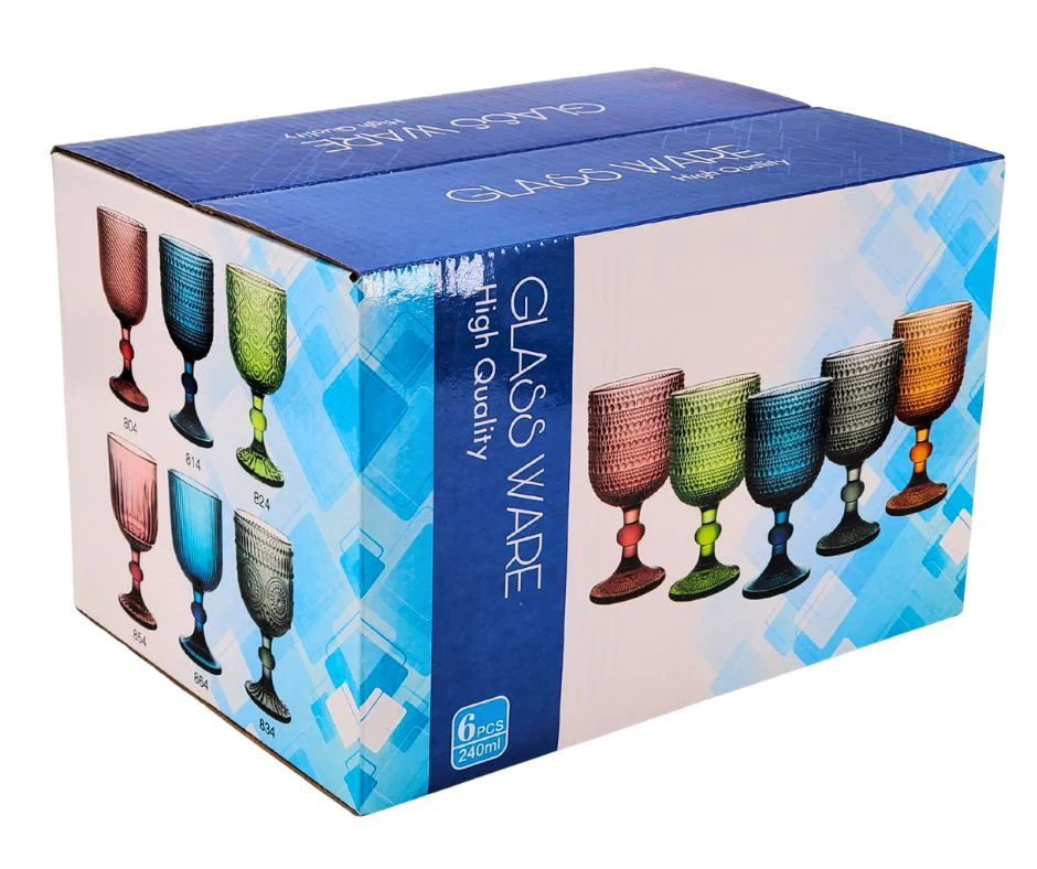 Hobnail Wine Glass 240ml - Blue - XR824 - Image 2