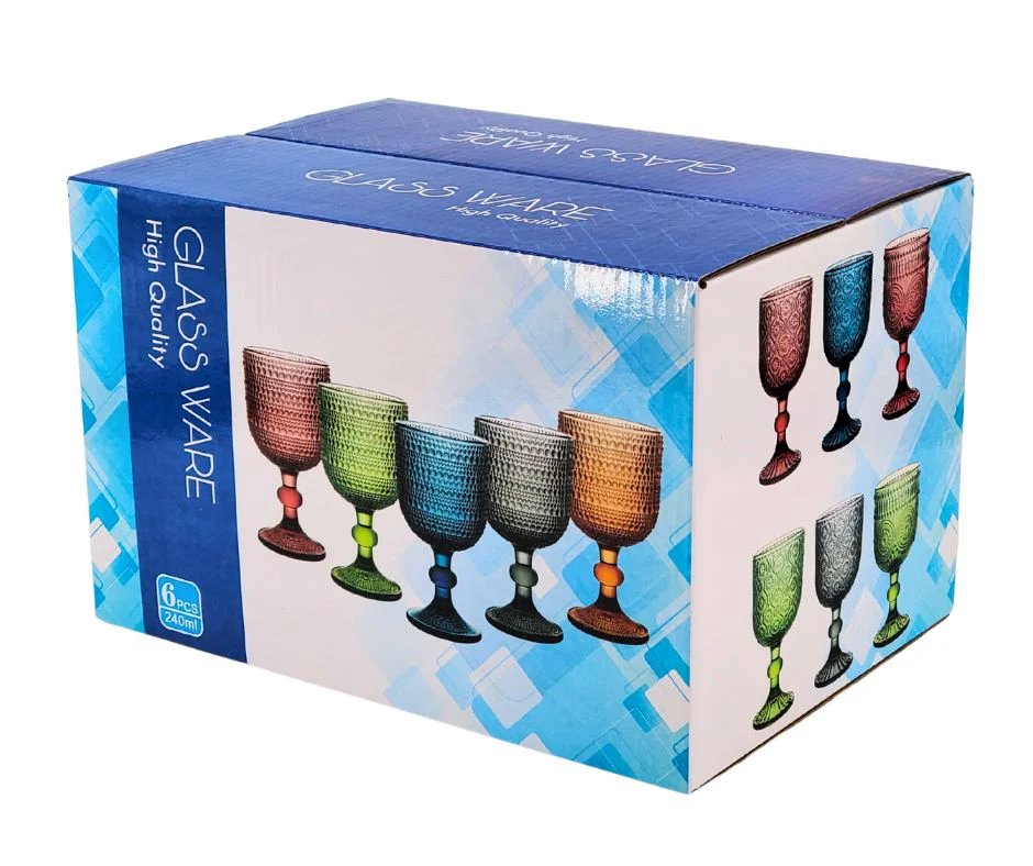Hobnail Wine Glass 240ml - Blue - XR824 - Image 3