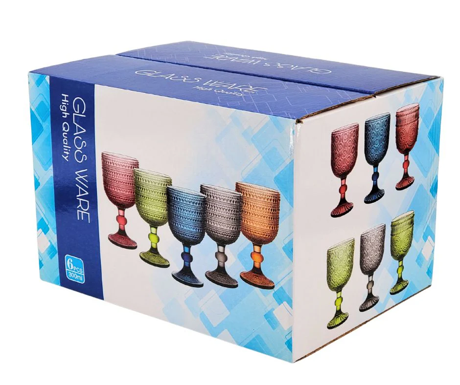 Hobnail Wine Glass 300ml - Blue - XR825 - Image 3