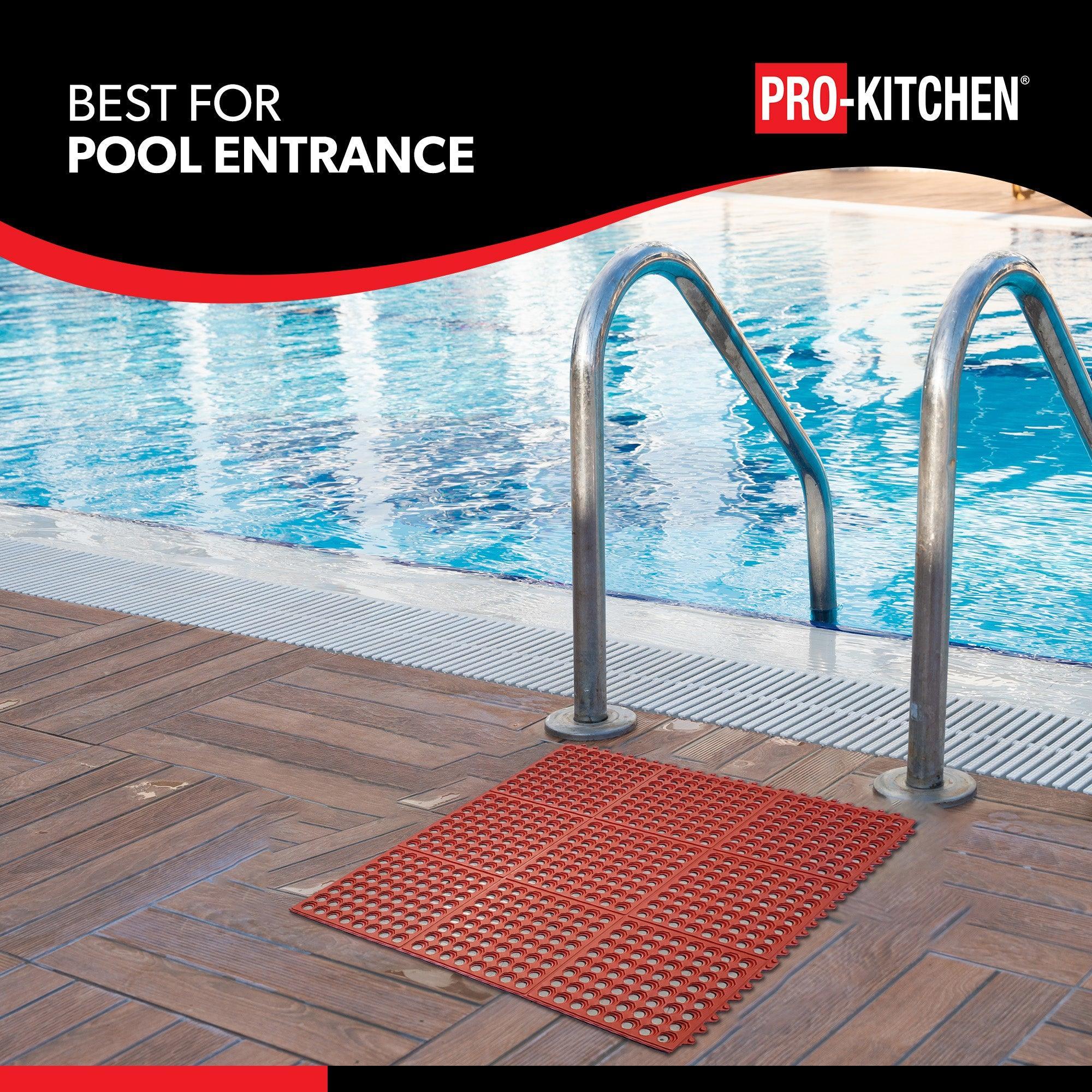 Pro-Kitchen - Red Rubber Mat-Terracotta-Grease Resistant-36"x36" - Image 7