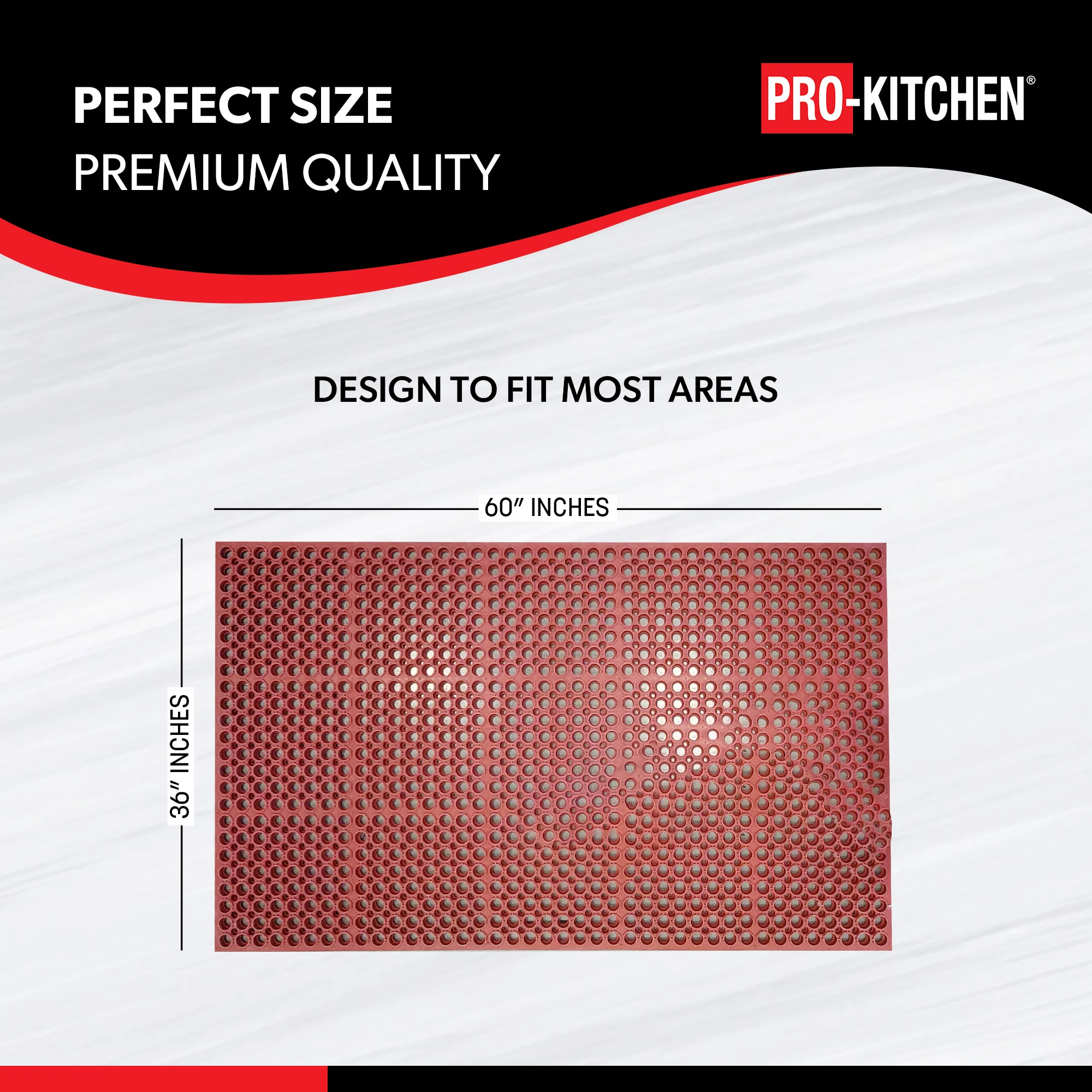 Pro-Kitchen - Red Rubber - Terracotta Anti-Fatigue Mat - 36"x60" - Image 3