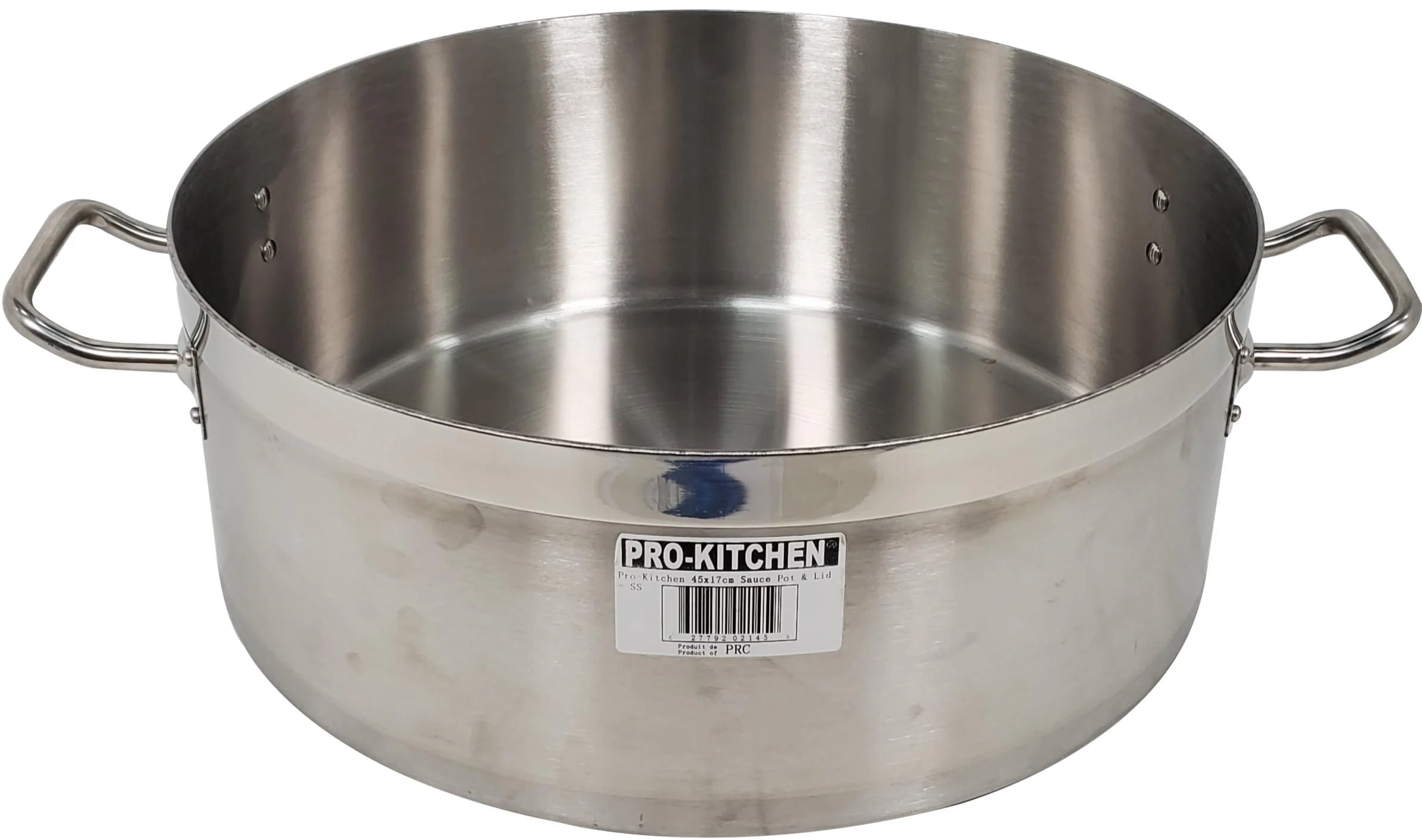 Pro-Kitchen - 45x17cm (25L) Brazing Pot & Lid - SS - Image 5