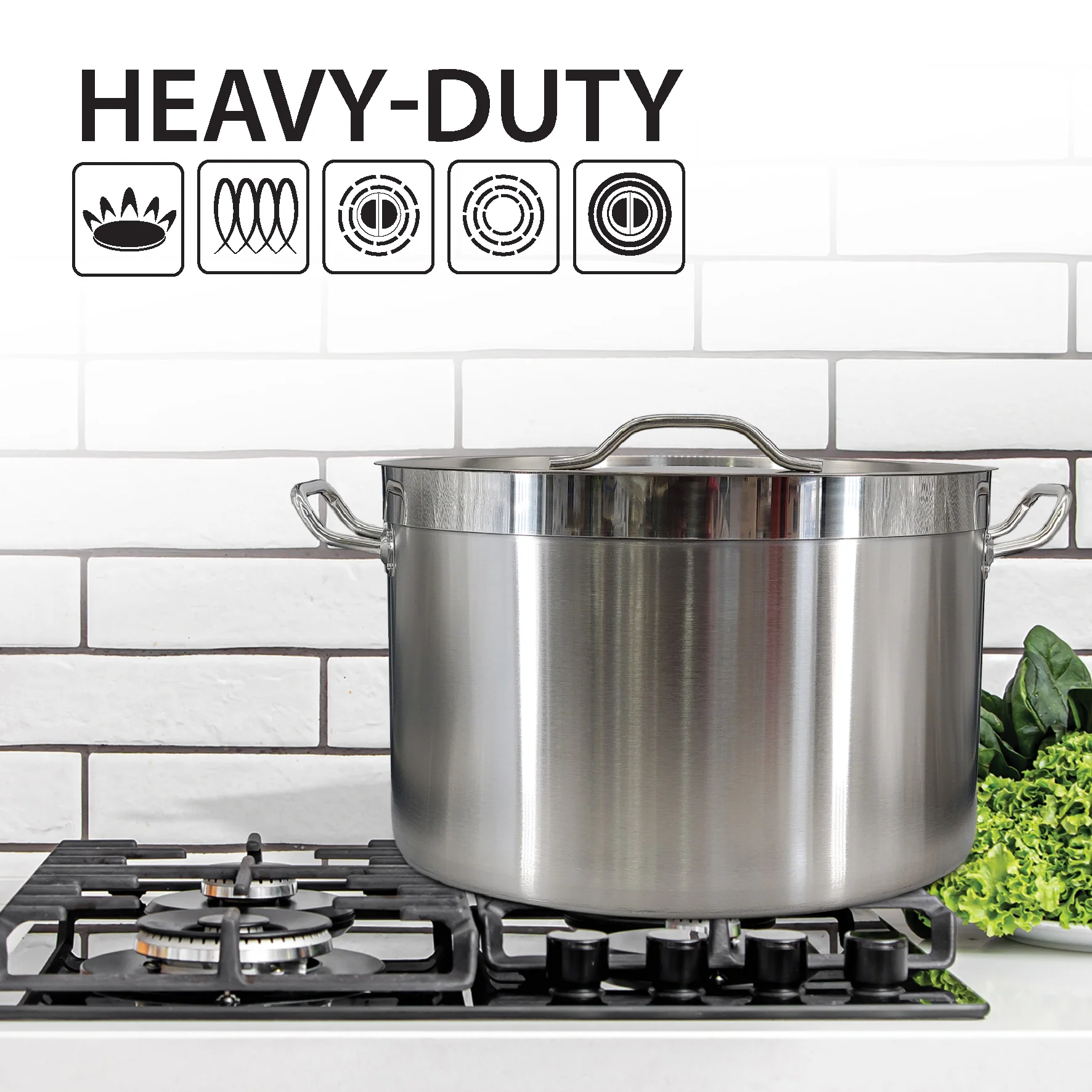 Pro-Kitchen - 45x28cm (42L) Sauce Pot & Lid - SS - Image 5