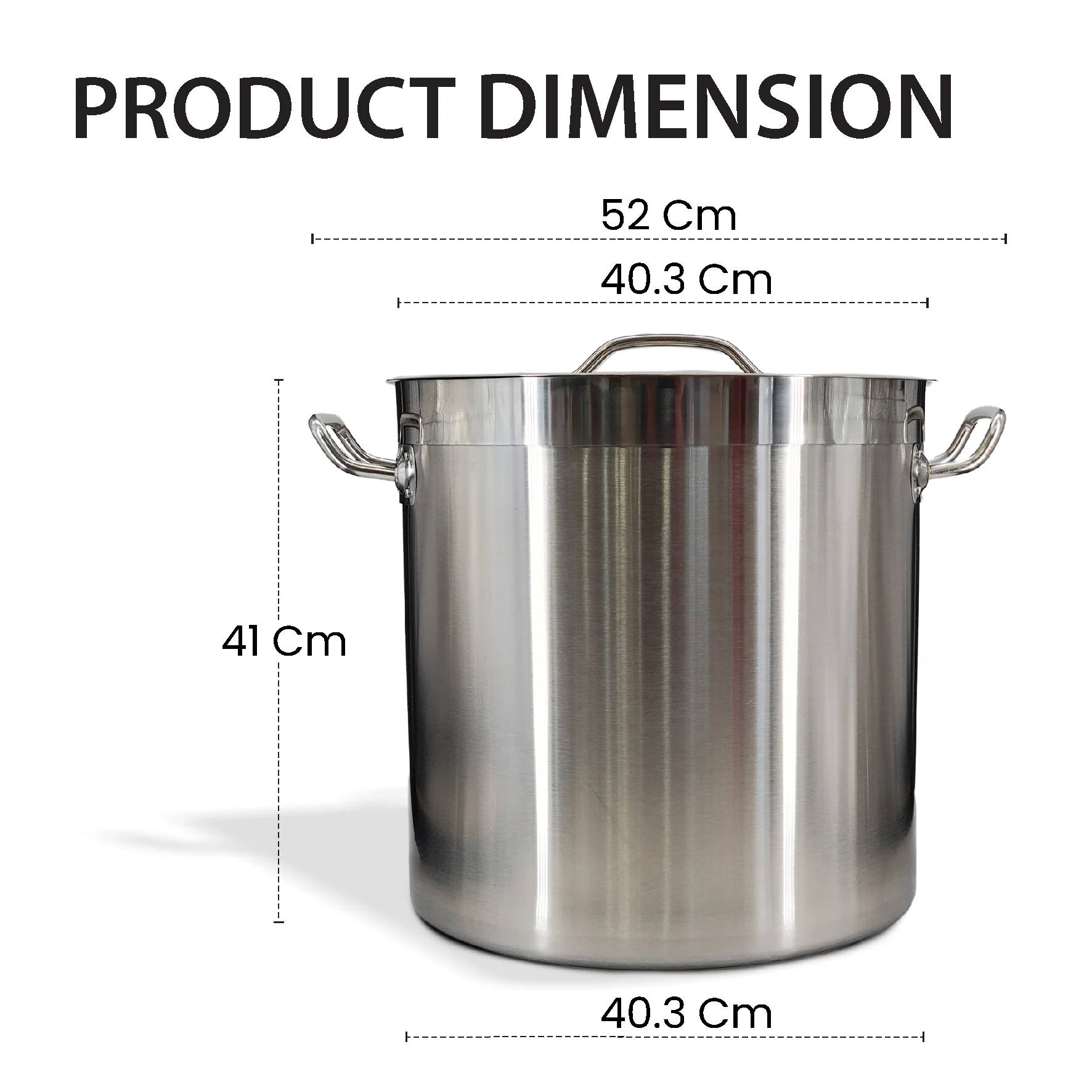 Pro-Kitchen - 35x35cm (31.5L) Stock Pot & Lid SS - Image 2