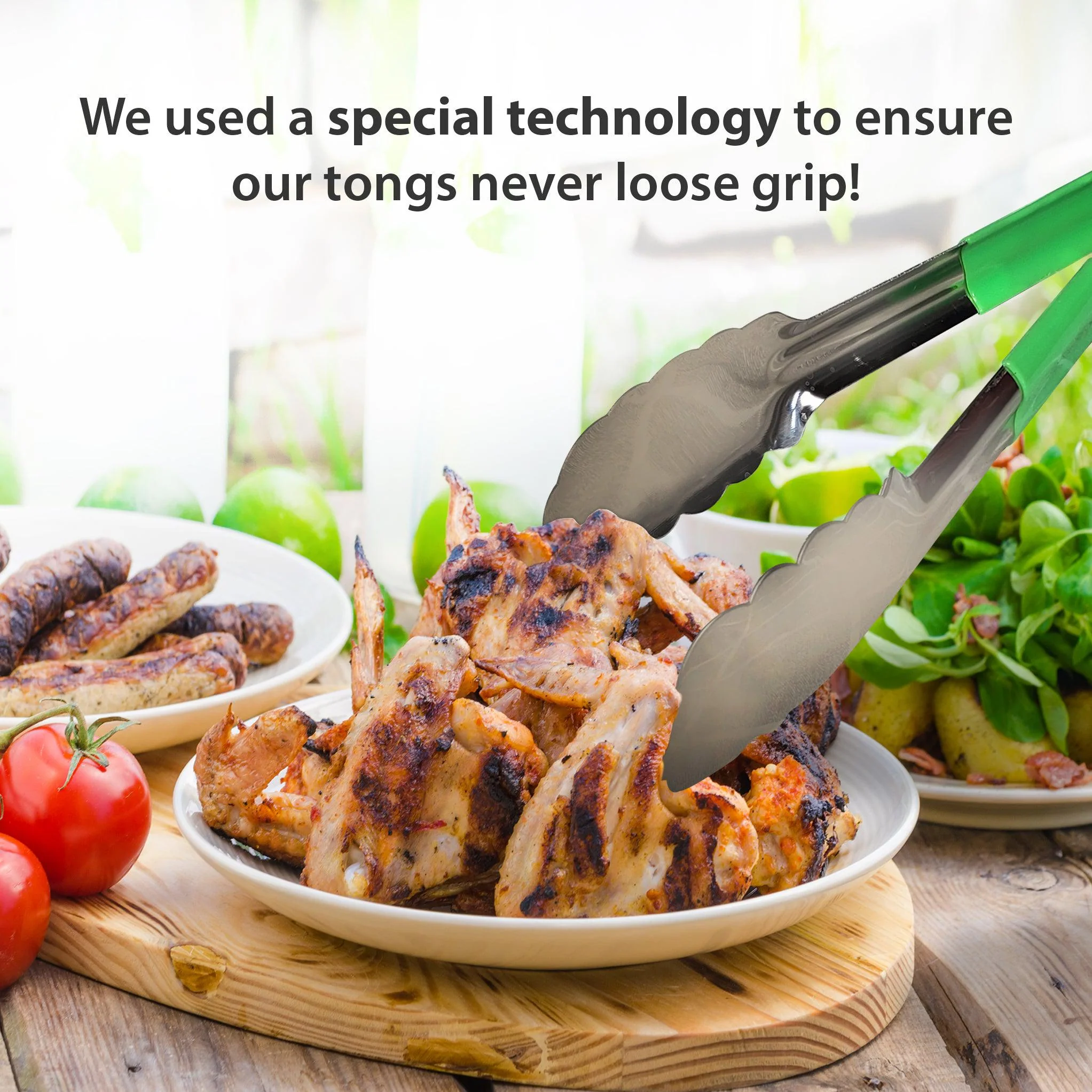 Pro-Kitchen - Tong - Green - 14" - Image 7