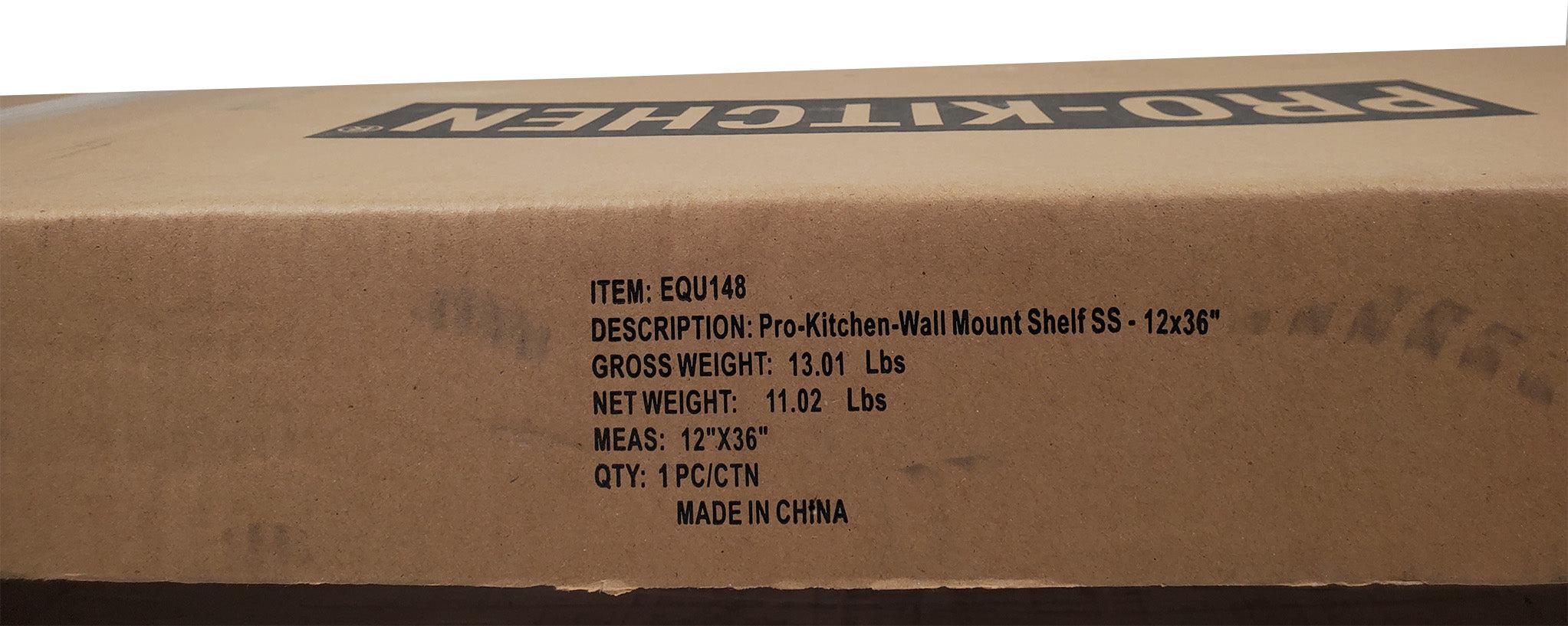 Pro-Kitchen - Wall Mount Shelf SS - 12"D X 36"W - Image 4