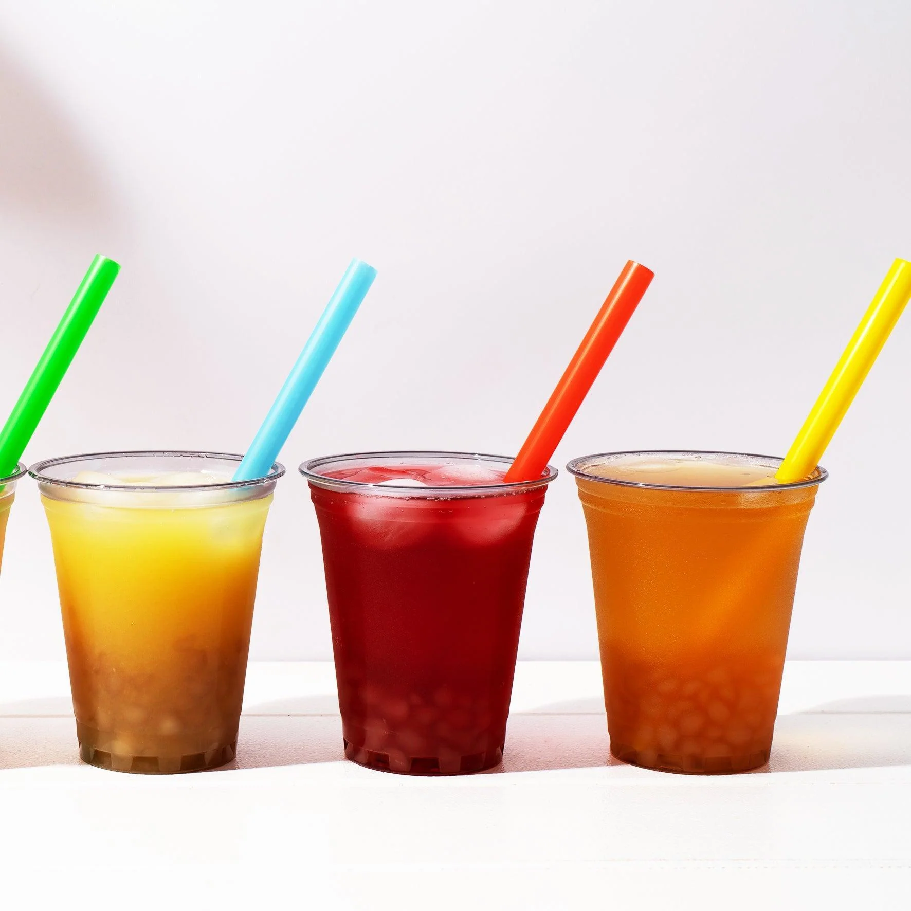 Value+ - 8" Assorted Colours Plastic Straws- Bubble Tea- Sharp End - Paper Wrapped - 12 mm - Image 7