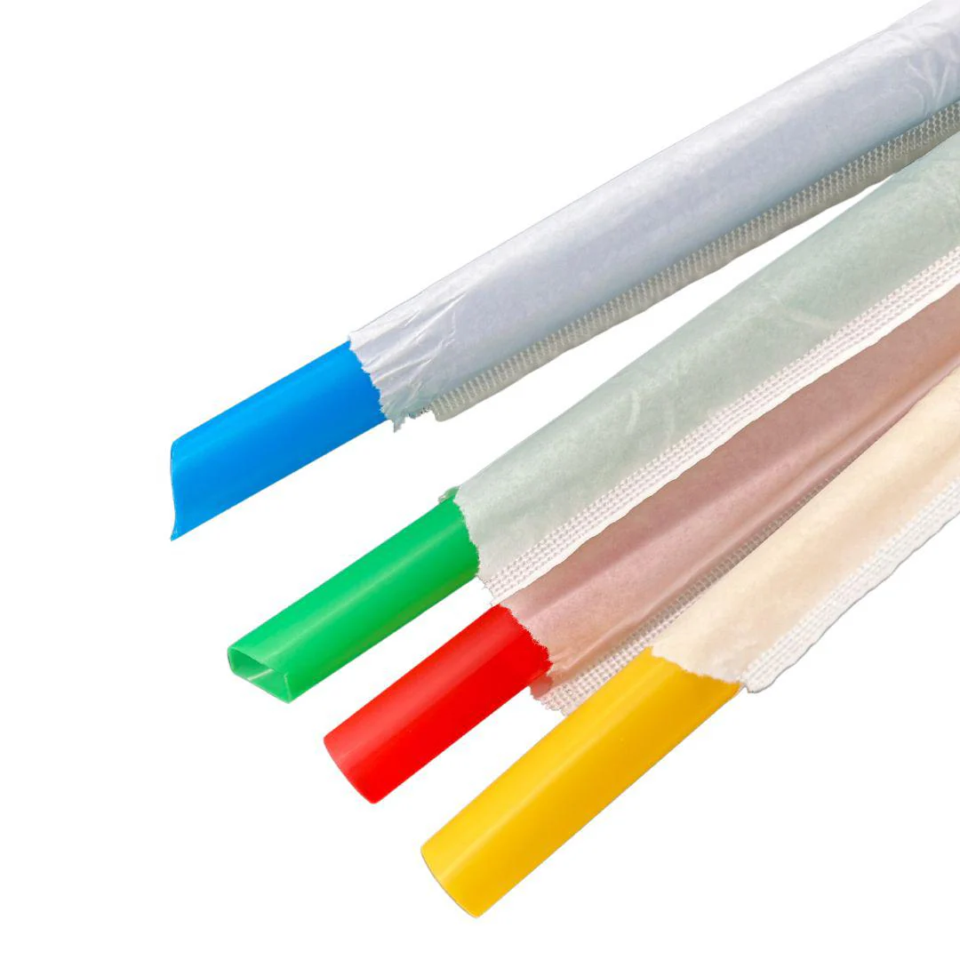 Value+ - 8" Assorted Colours Plastic Straws- Bubble Tea- Sharp End - Paper Wrapped - 12 mm - Image 9