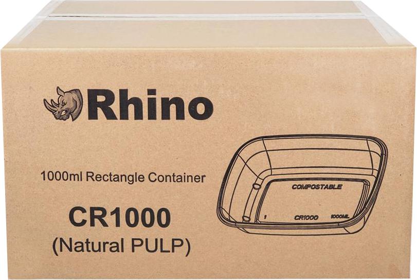 Eco-Craze/Rhino - 1000ml Rectangle Natural Pulp Box - CR1000 - Image 5