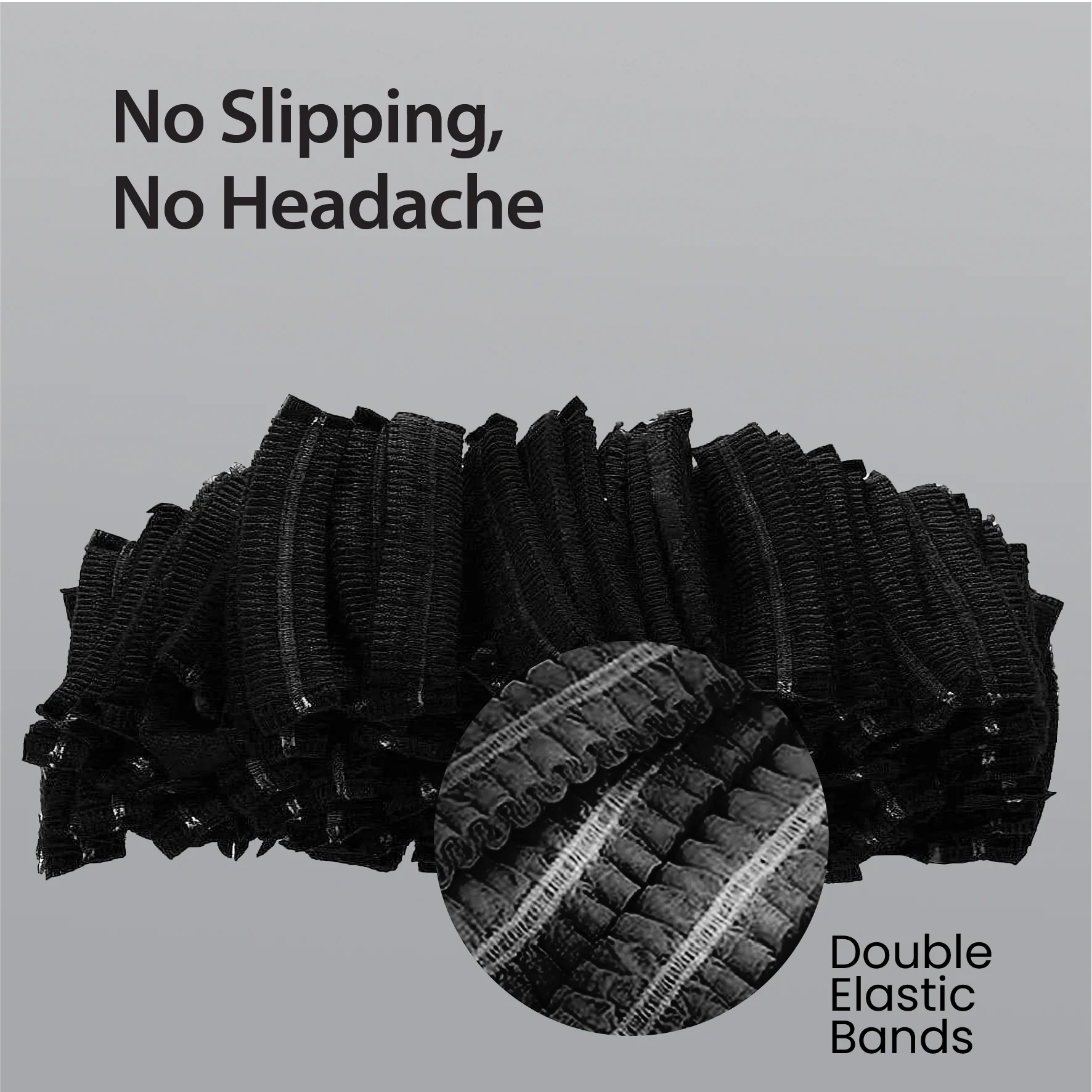 Rhino - 21" Bouffant Cap, Black - BCAP21-BK - Image 5