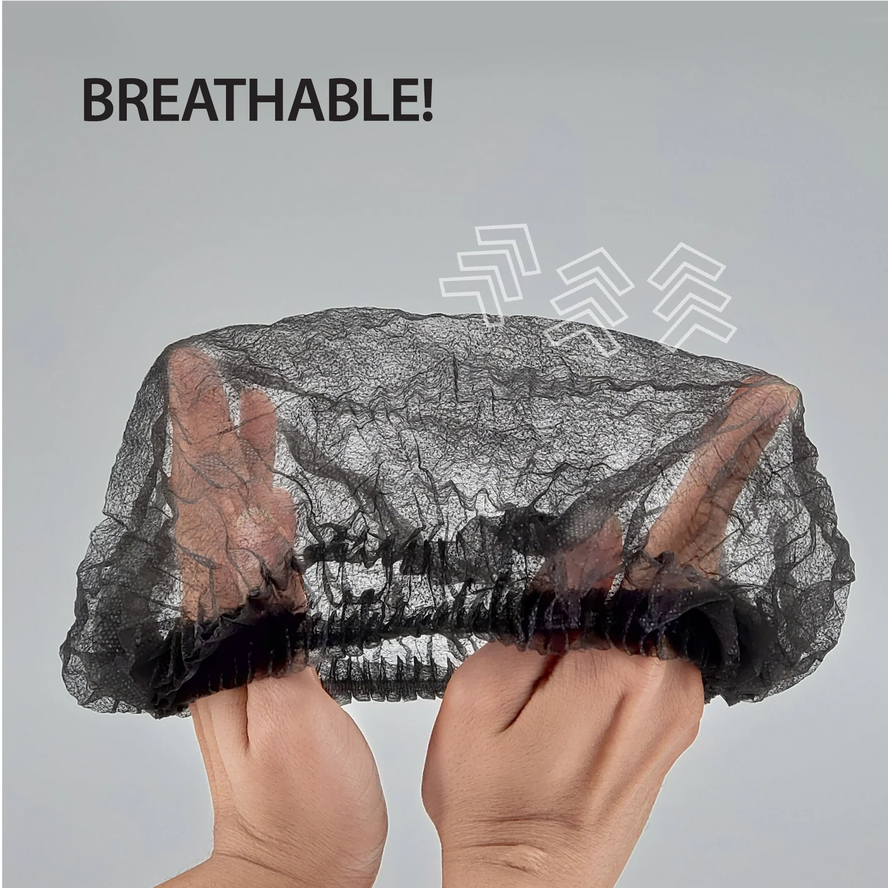 Rhino - 21" Bouffant Cap, Black - BCAP21-BK - Image 7