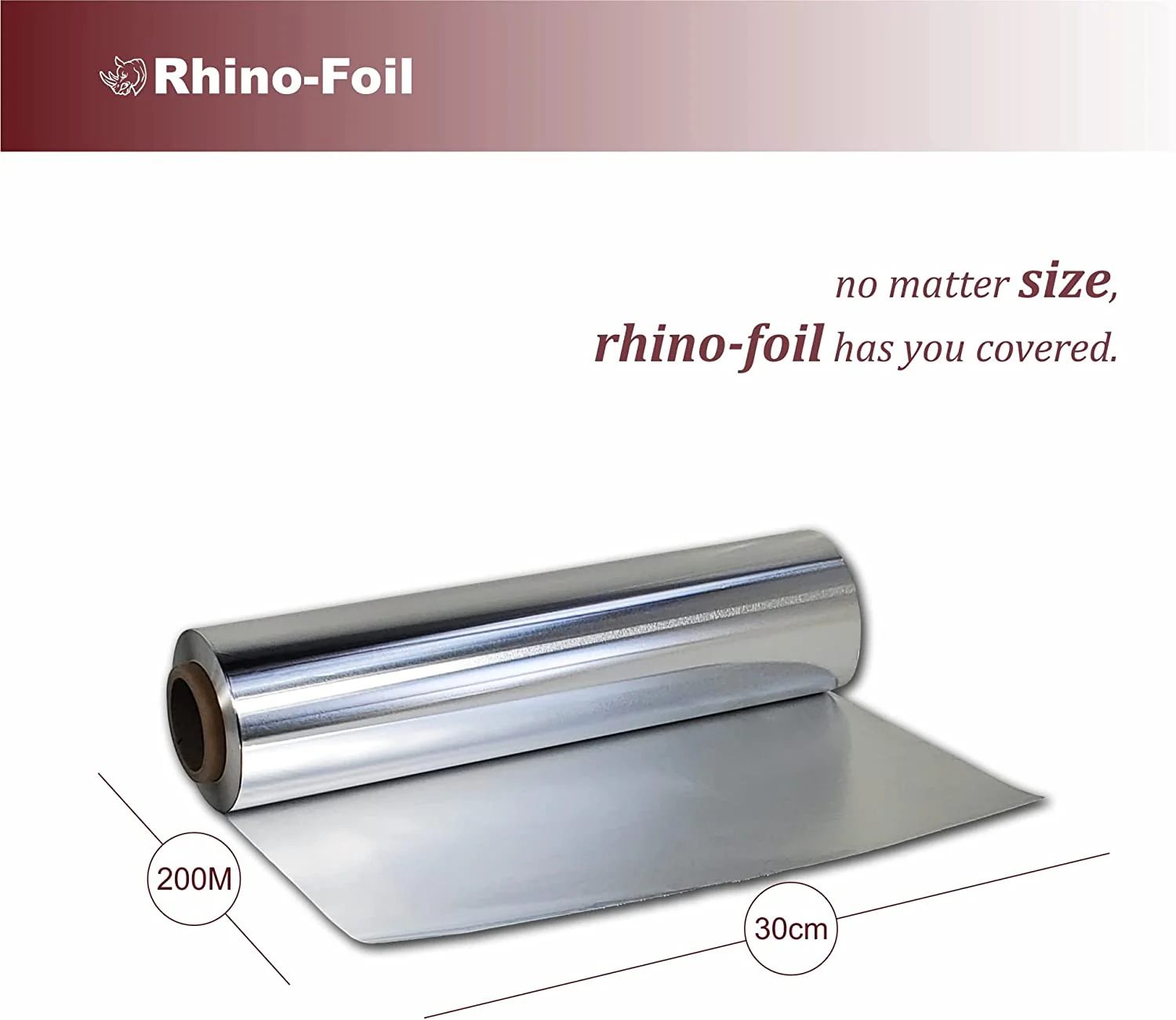 Rhino-Foil - 12" Aluminium Foil Roll - Heavy Duty - 152M - Image 3