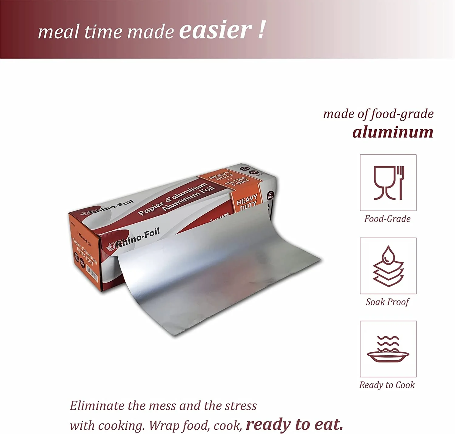 Rhino-Foil - 12" Aluminium Foil Roll - Heavy Duty - 152M - Image 4