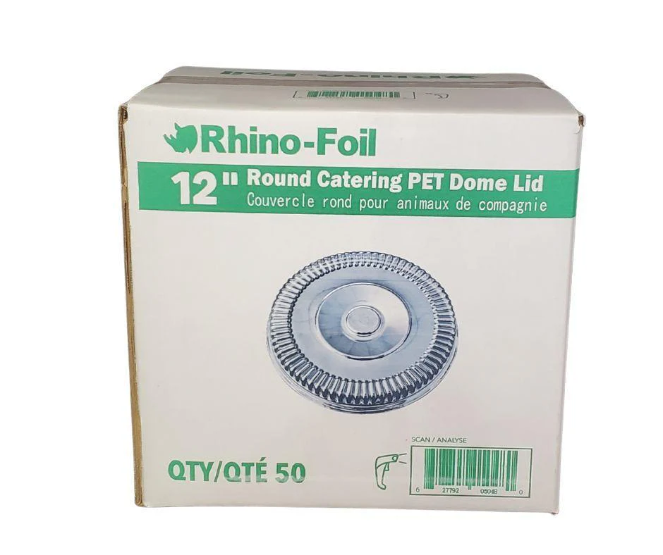 Rhino-Foil - 12" Clear Plastic Lid for Round Catering Tray - AR202R - Image 3