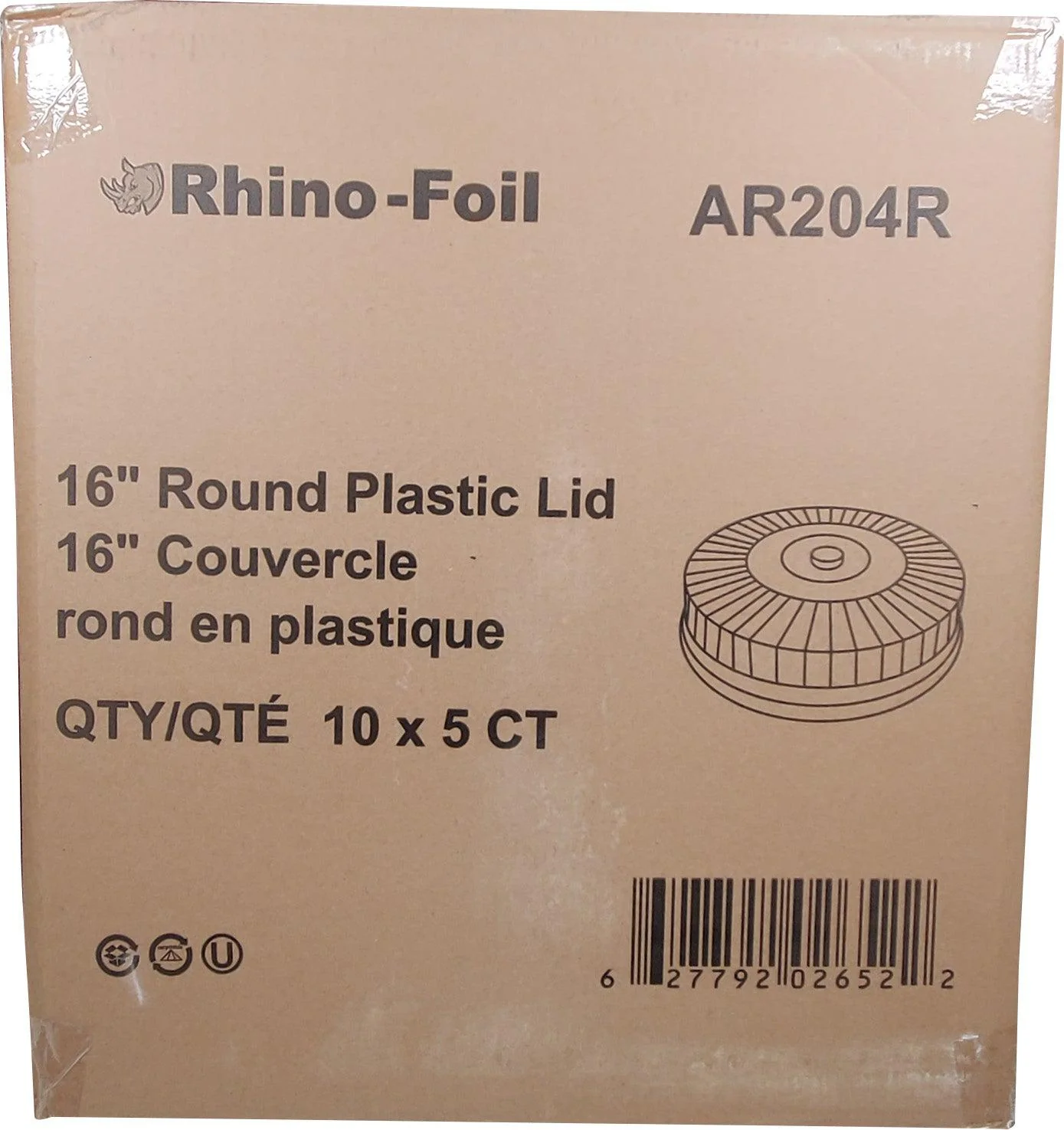Rhino-Foil - 16" Clear Plastic Lid for Round Catering Tray - AR204R - Image 2