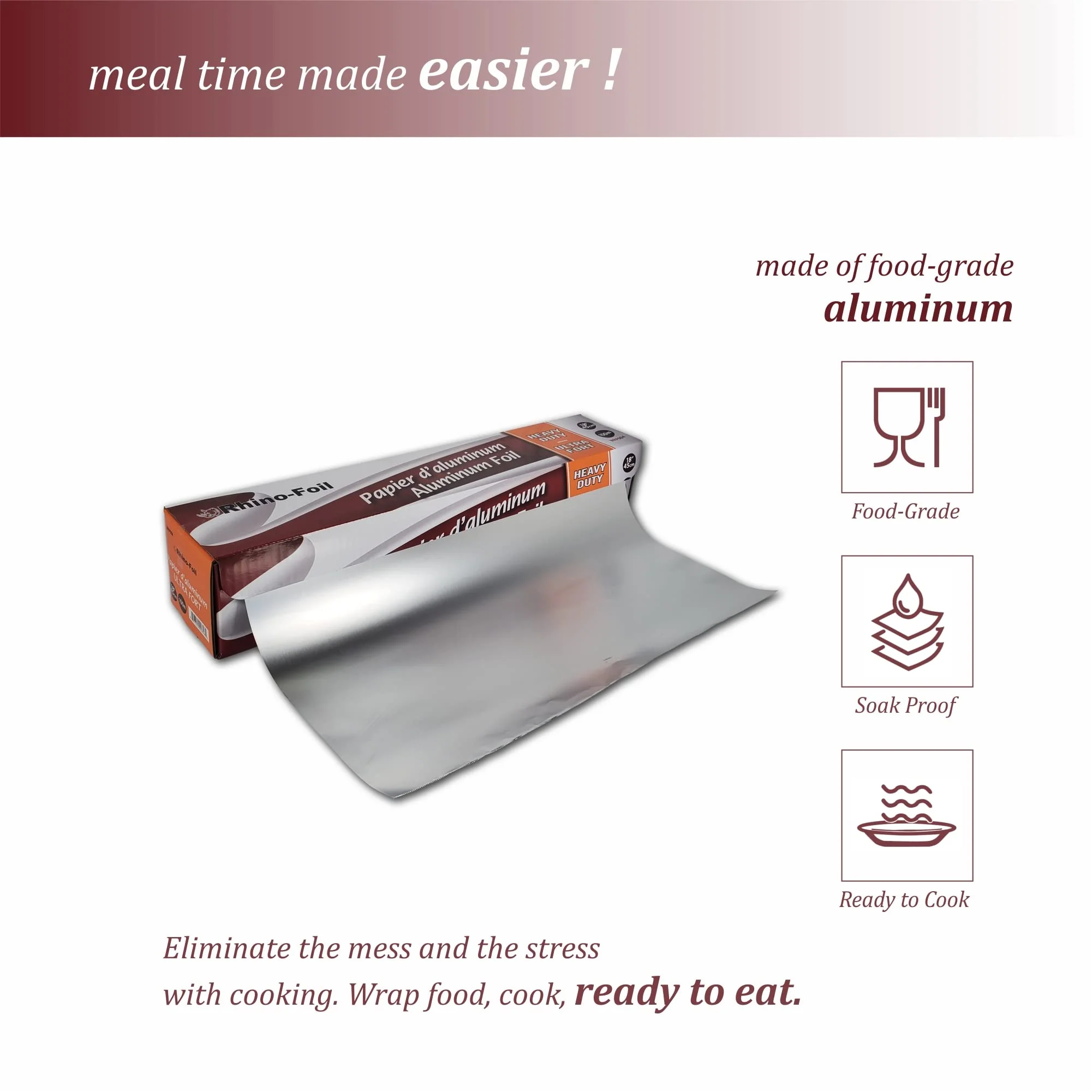Rhino-Foil - 18" Aluminium Foil Roll - Heavy Duty - 100M - Image 3