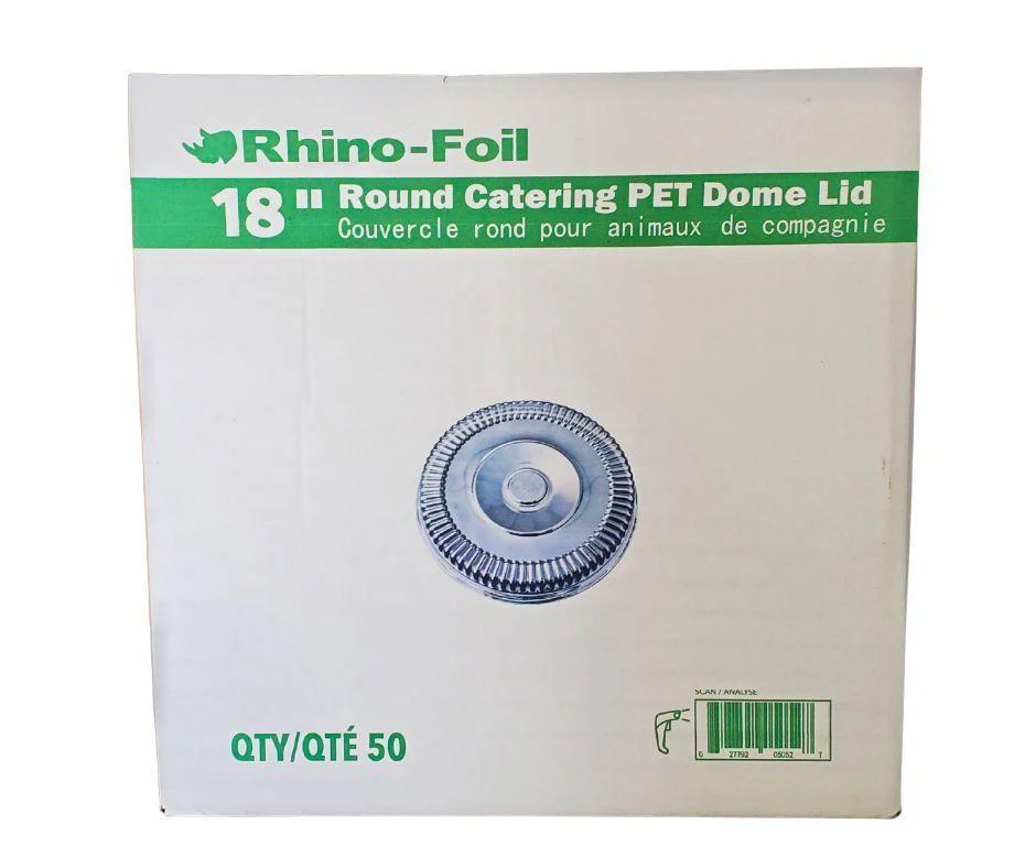 Rhino-Foil - 18" Clear Plastic Lid for Round Catering Tray - AR206R - Image 3