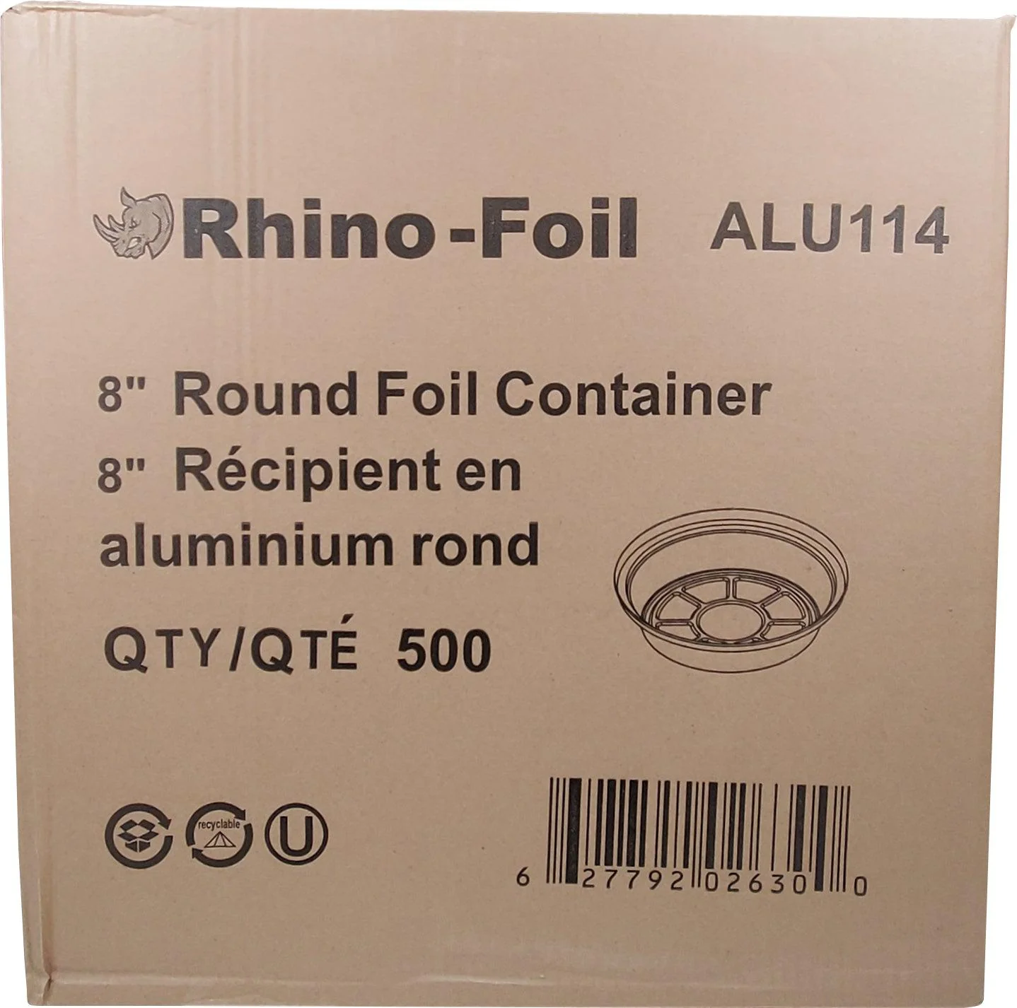 Rhino-Foil - 8" Round - Aluminium Foil Container - AR113 - Image 6