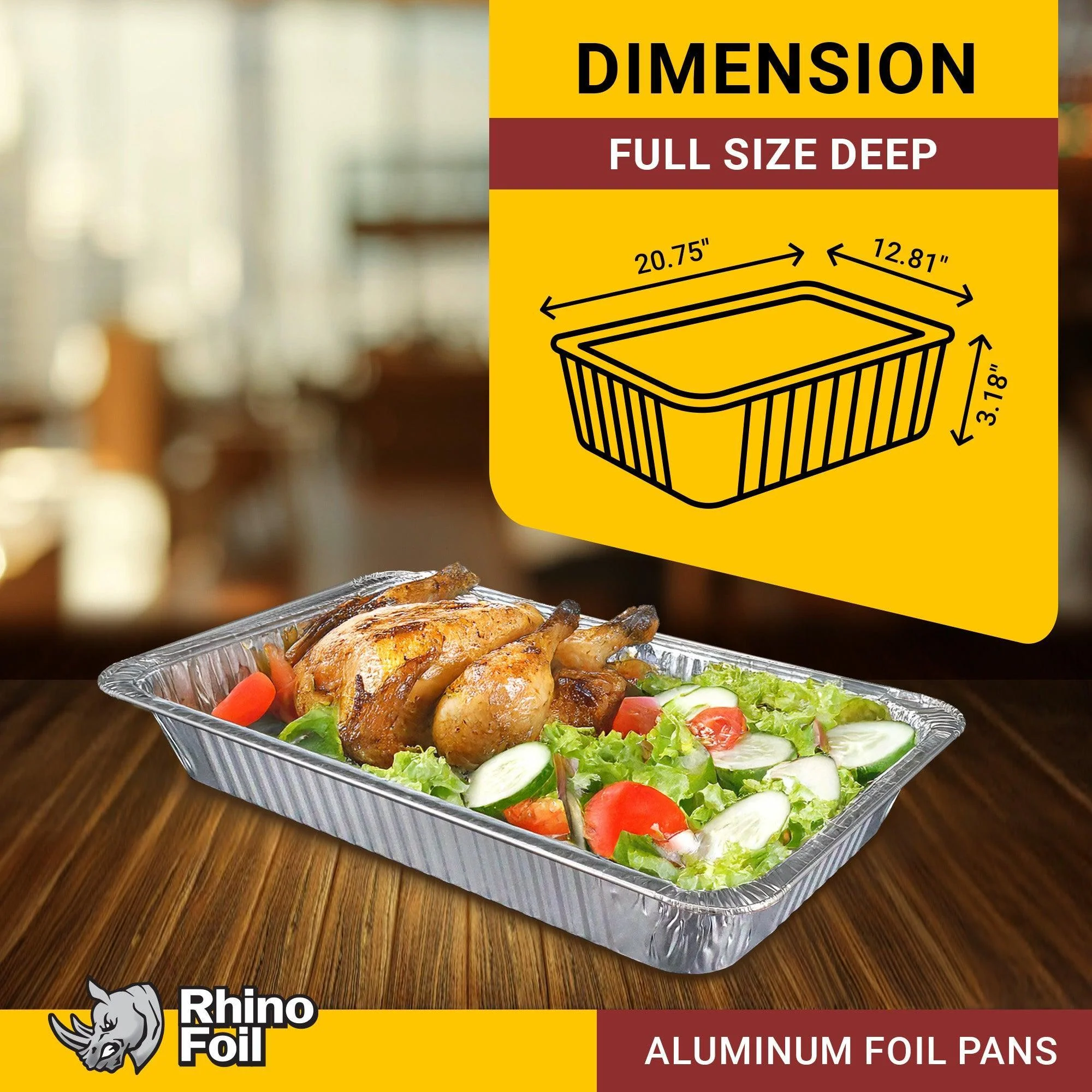 Rhino-Foil - Full Size Deep - Aluminium Steam Pan - HEAVY - Image 3