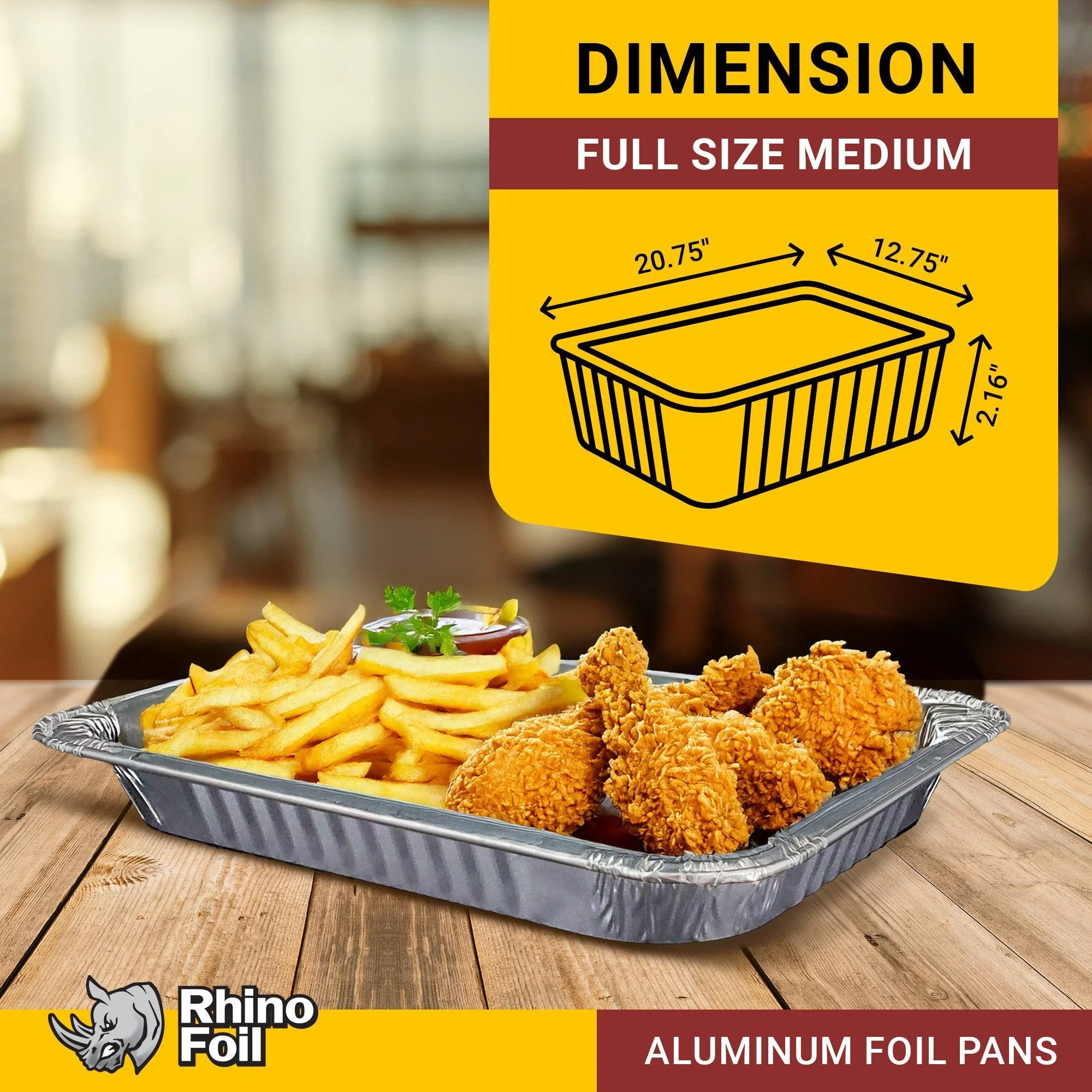 Rhino-Foil - Full Size Medium - Aluminium Steam Pan-AR104 - Image 3