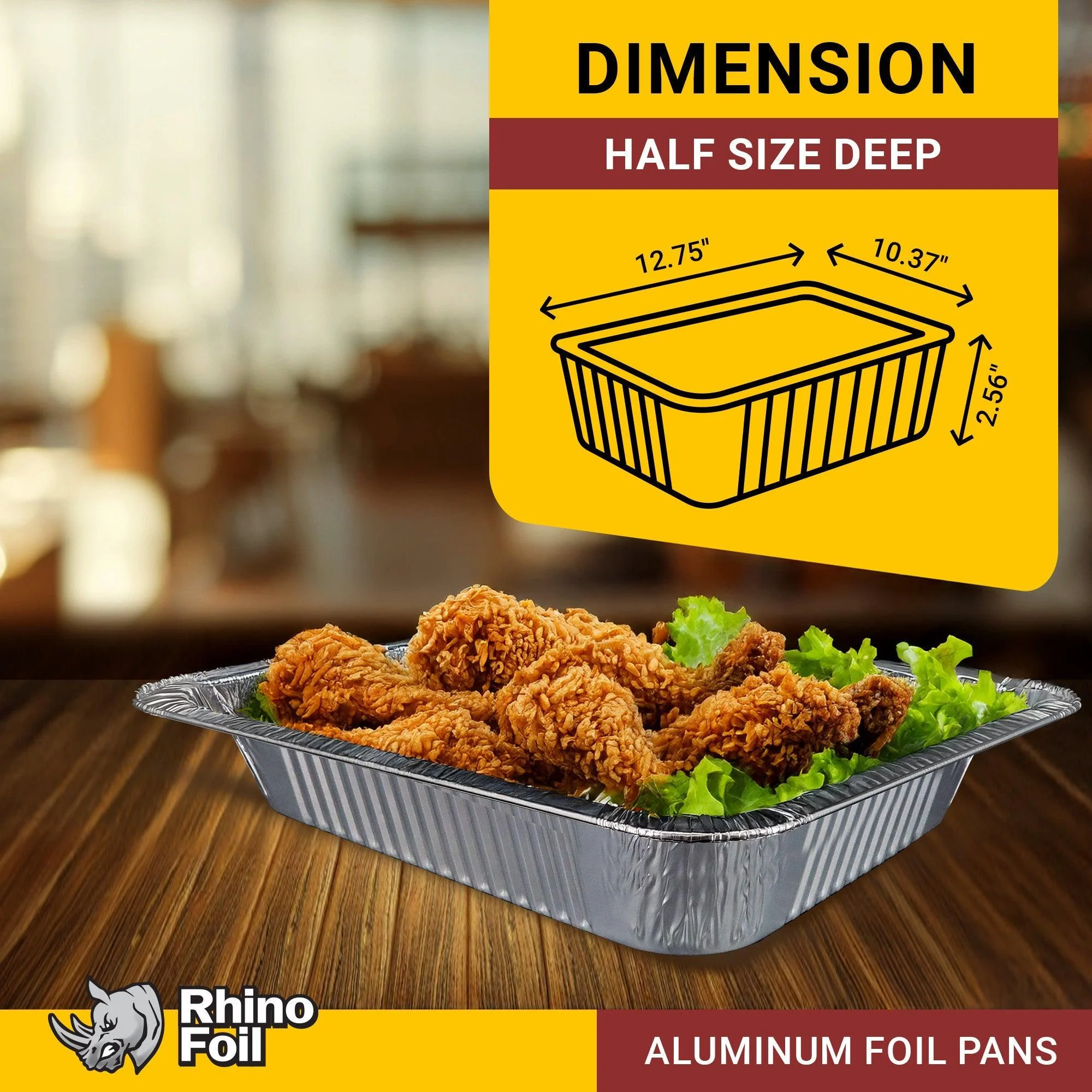 Rhino-Foil - Half Size Deep - Aluminium Steam Pan - Heavy - Image 2