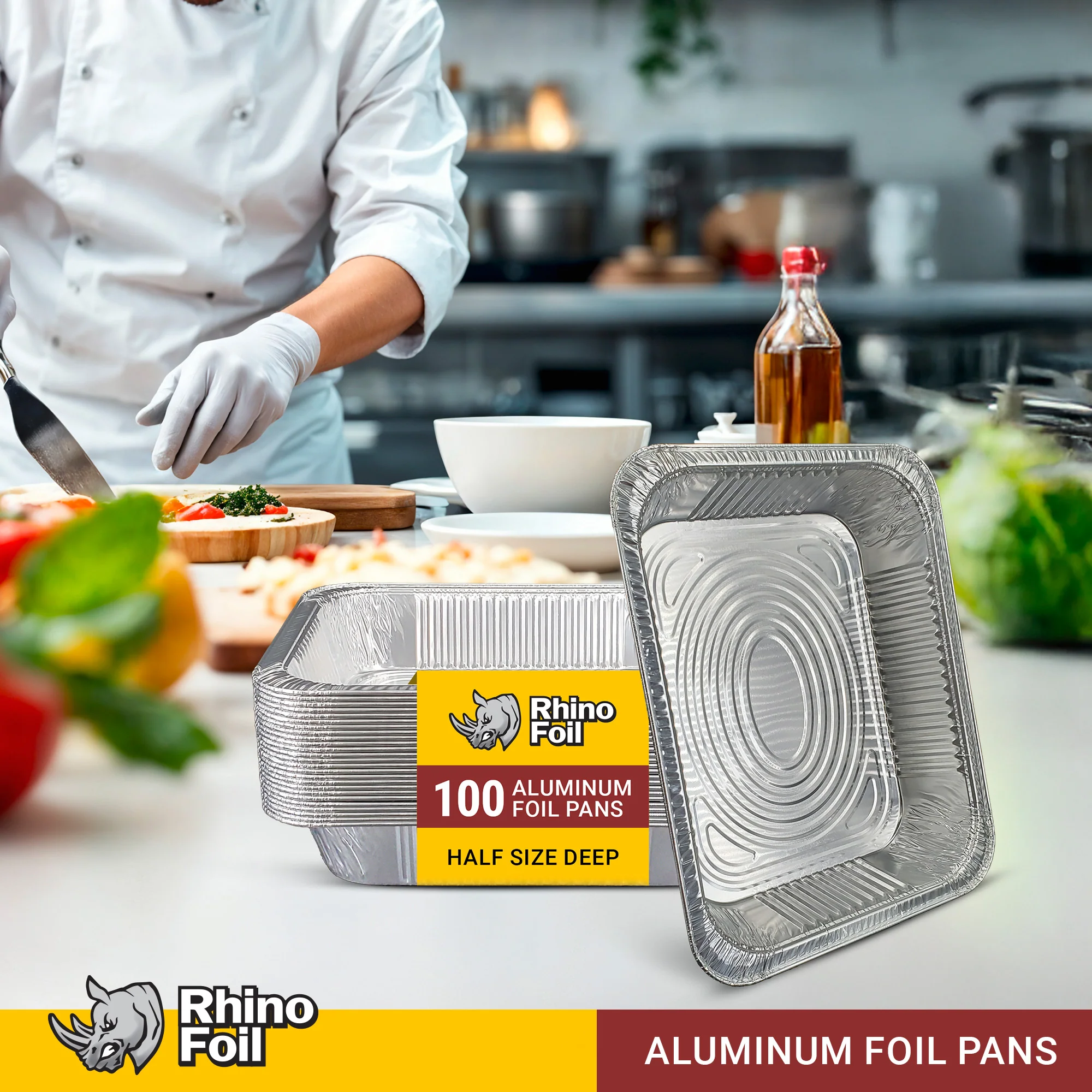 Rhino-Foil - Half Size Deep - Aluminium Steam Pan - Heavy - Image 3