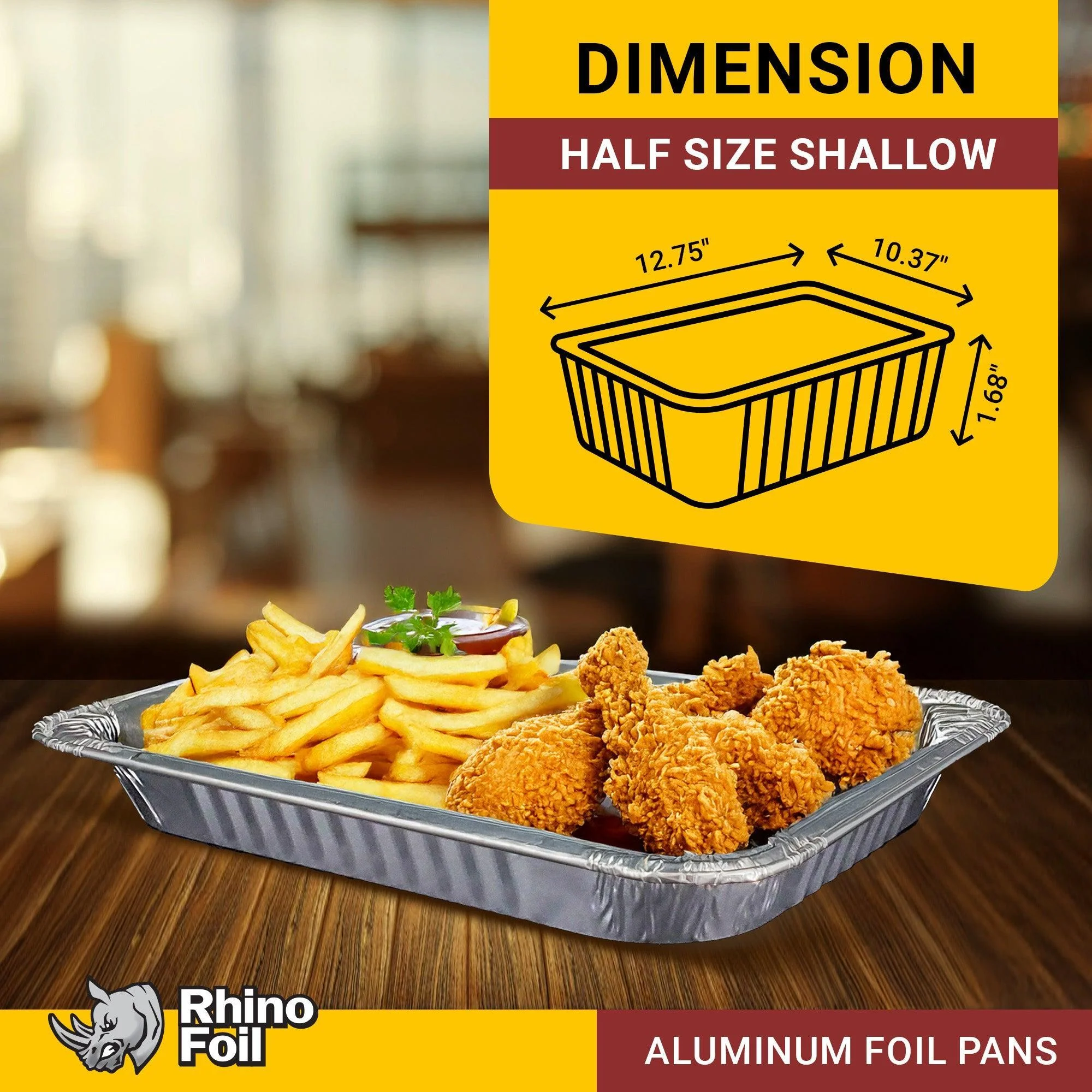 Rhino-Foil - Half Size Shallow - Aluminium Steam Pan - Image 2