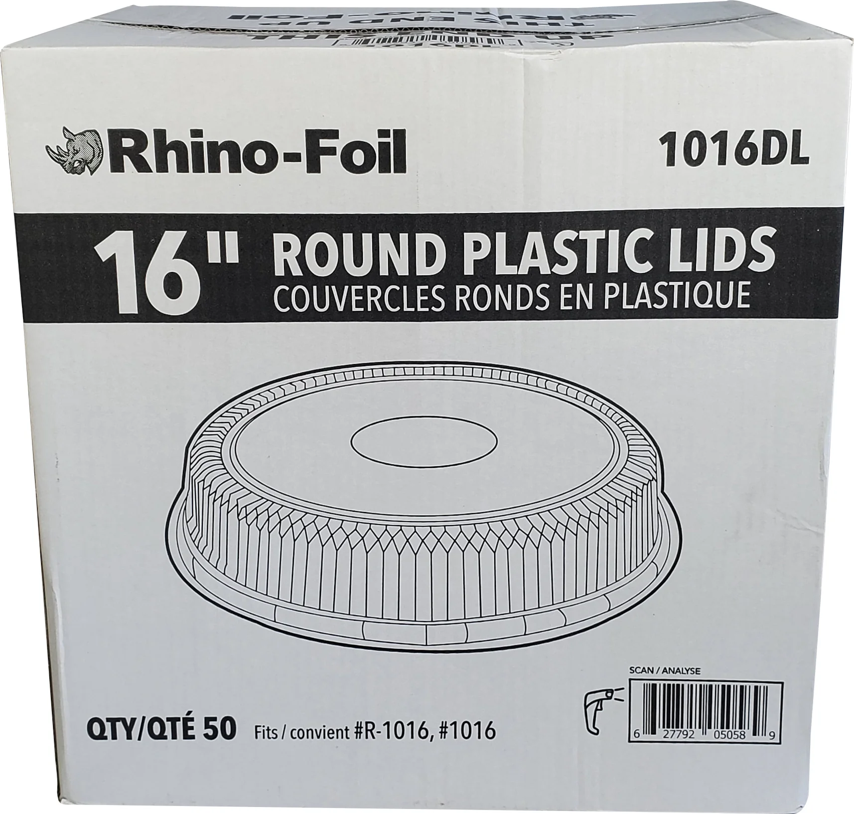 Rhino-Foil - Lids for 16" Round Catering Tray - Plastic - 1016DL - Image 2