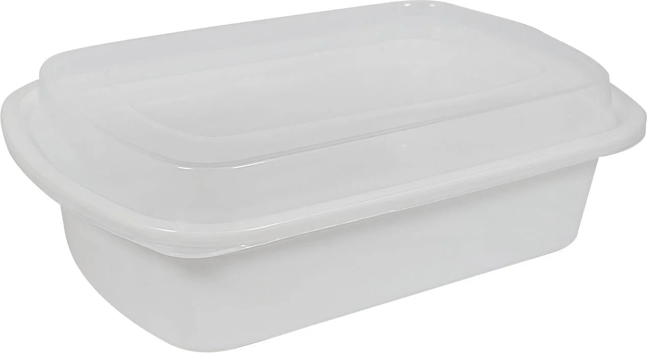 Rhino - Heavy 28Oz Rectangular Combo Container - White - Image 2